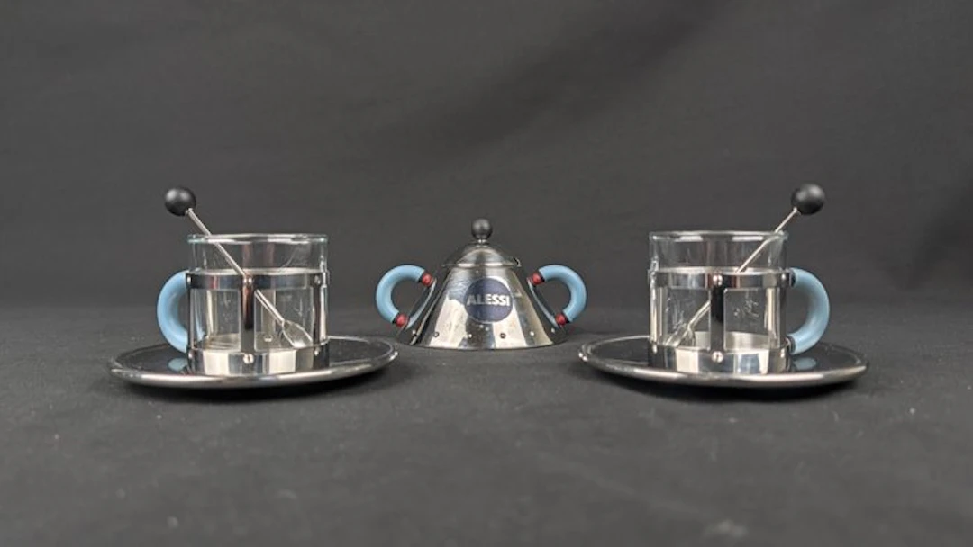 Alessi - Michael Graves - Coffee set (7) - Steel, Glass