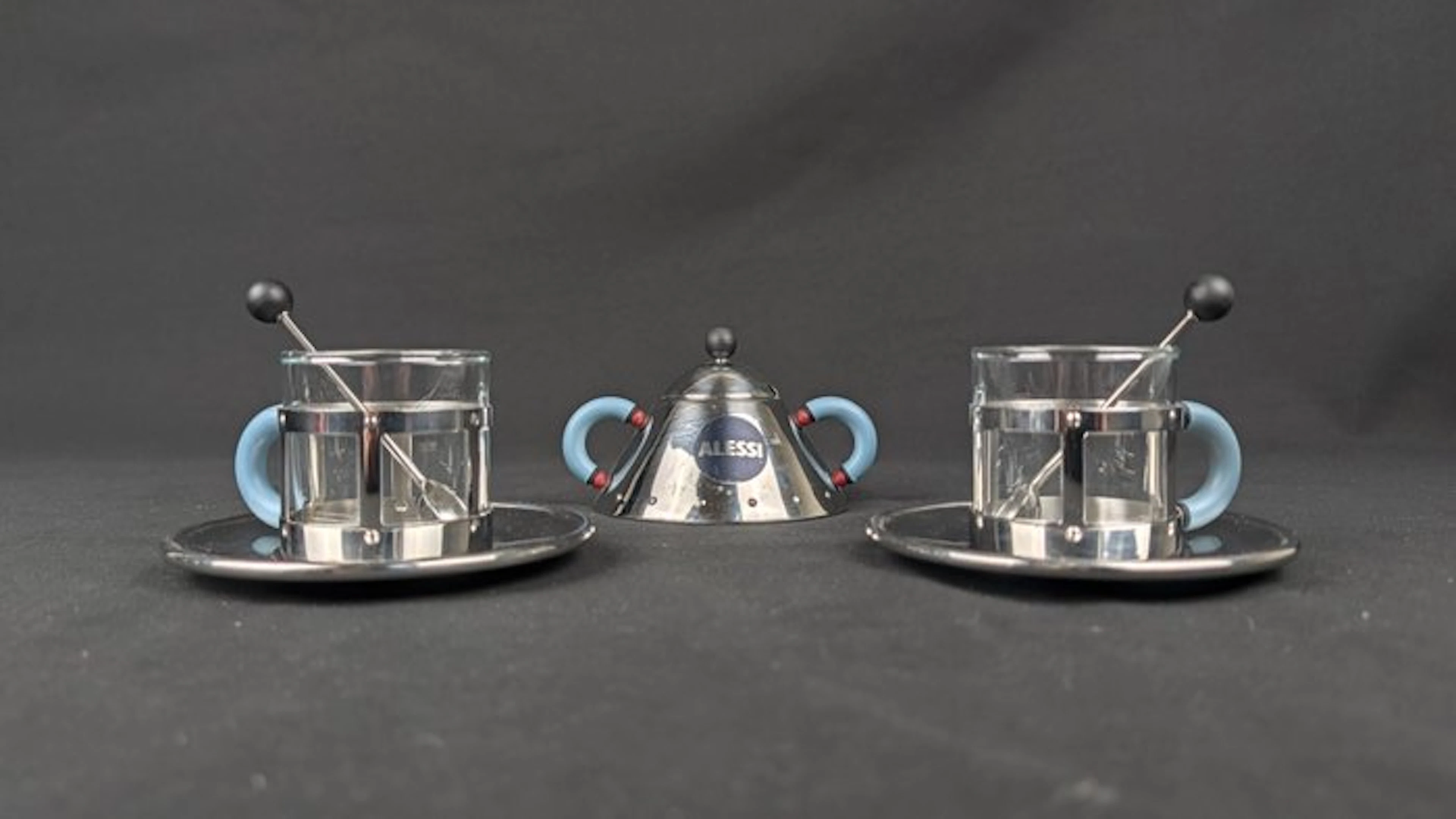 Alessi - Michael Graves - Coffee set (7) - Steel, Glass