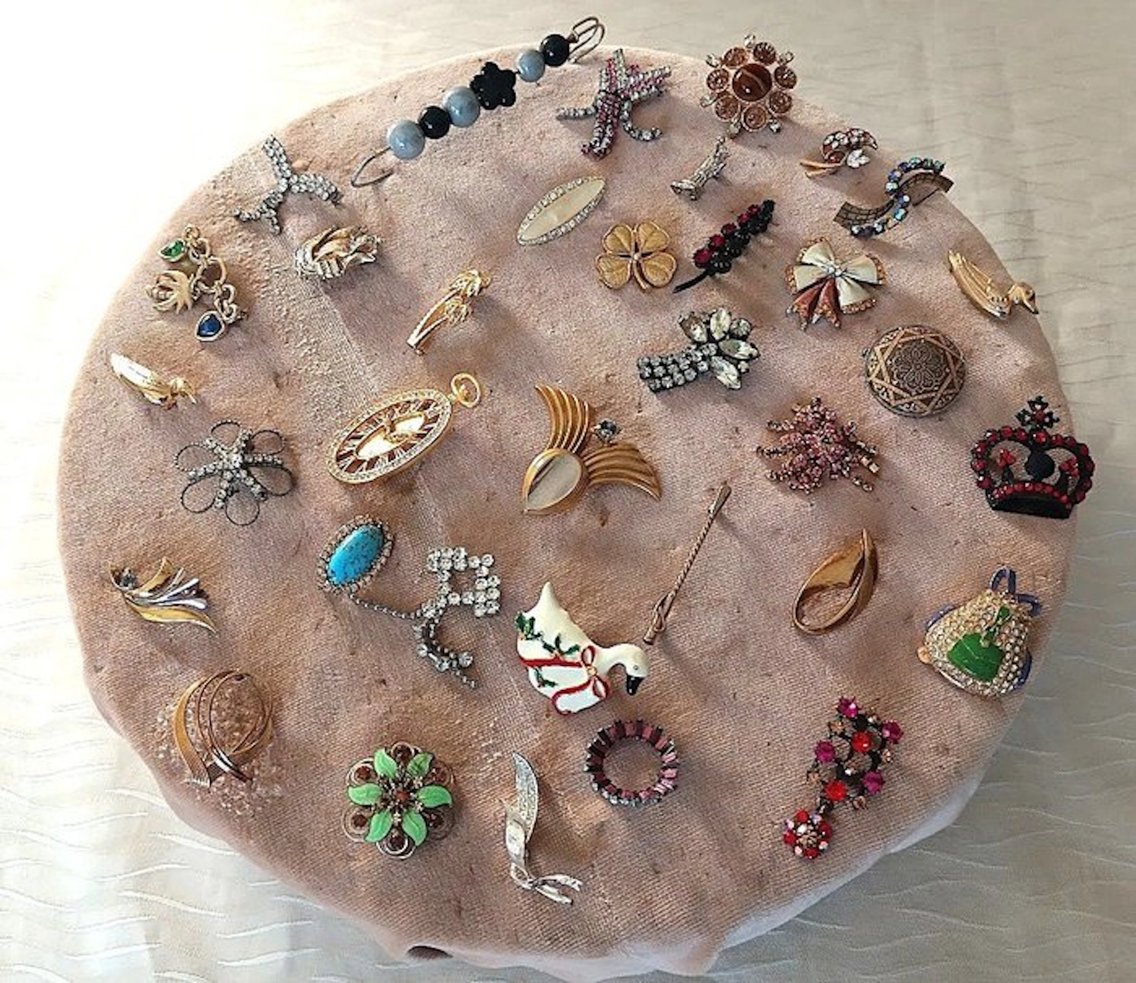 Themed collection - Pins of various kinds on a self-made display.