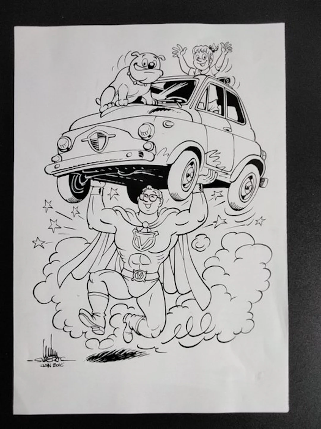 Swerts, Wim - 1 Original drawing - F.C. De Kampioenen - Vertongen en co - 2016