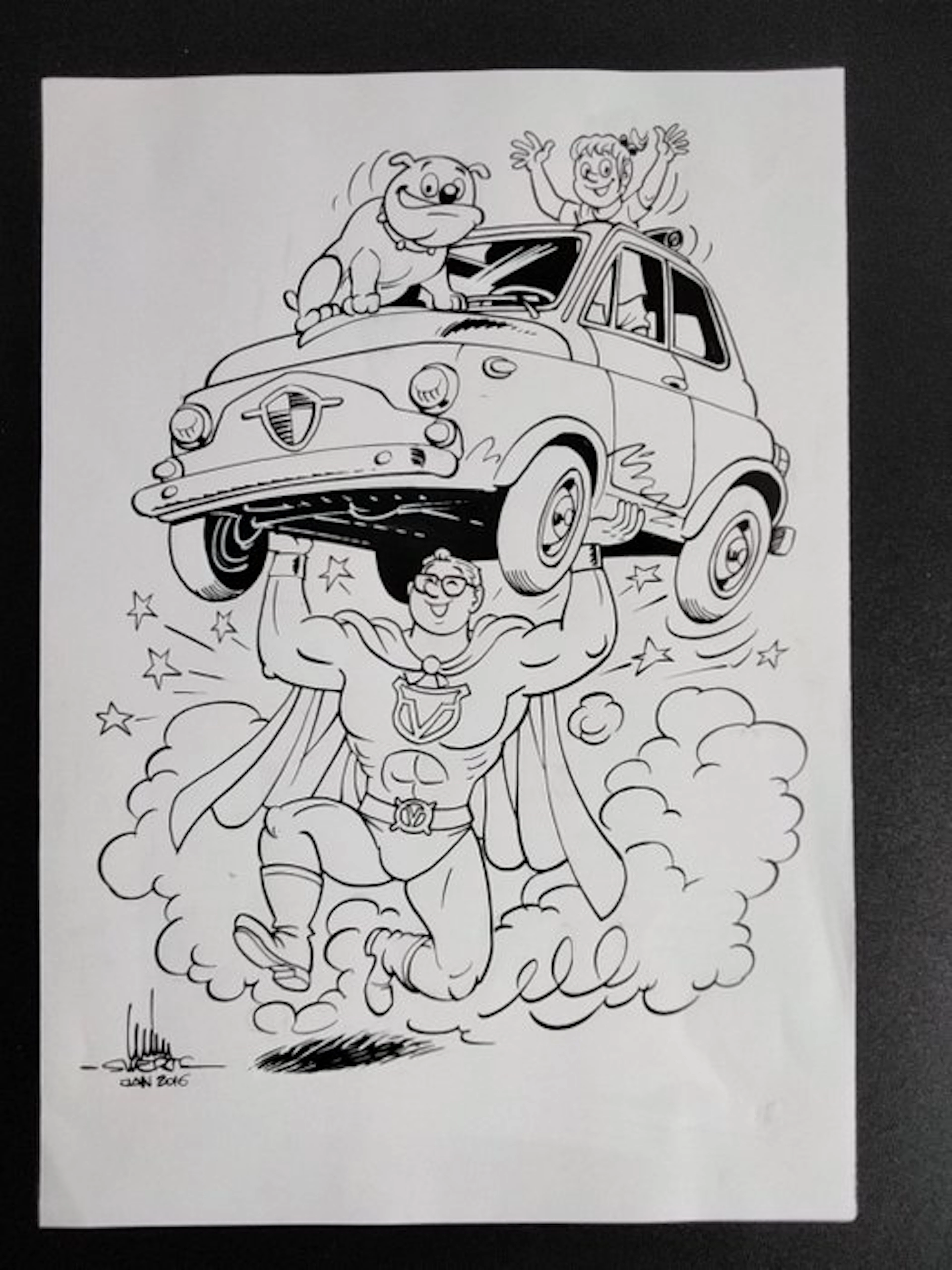Swerts, Wim - 1 Original drawing - F.C. De Kampioenen - Vertongen en co - 2016
