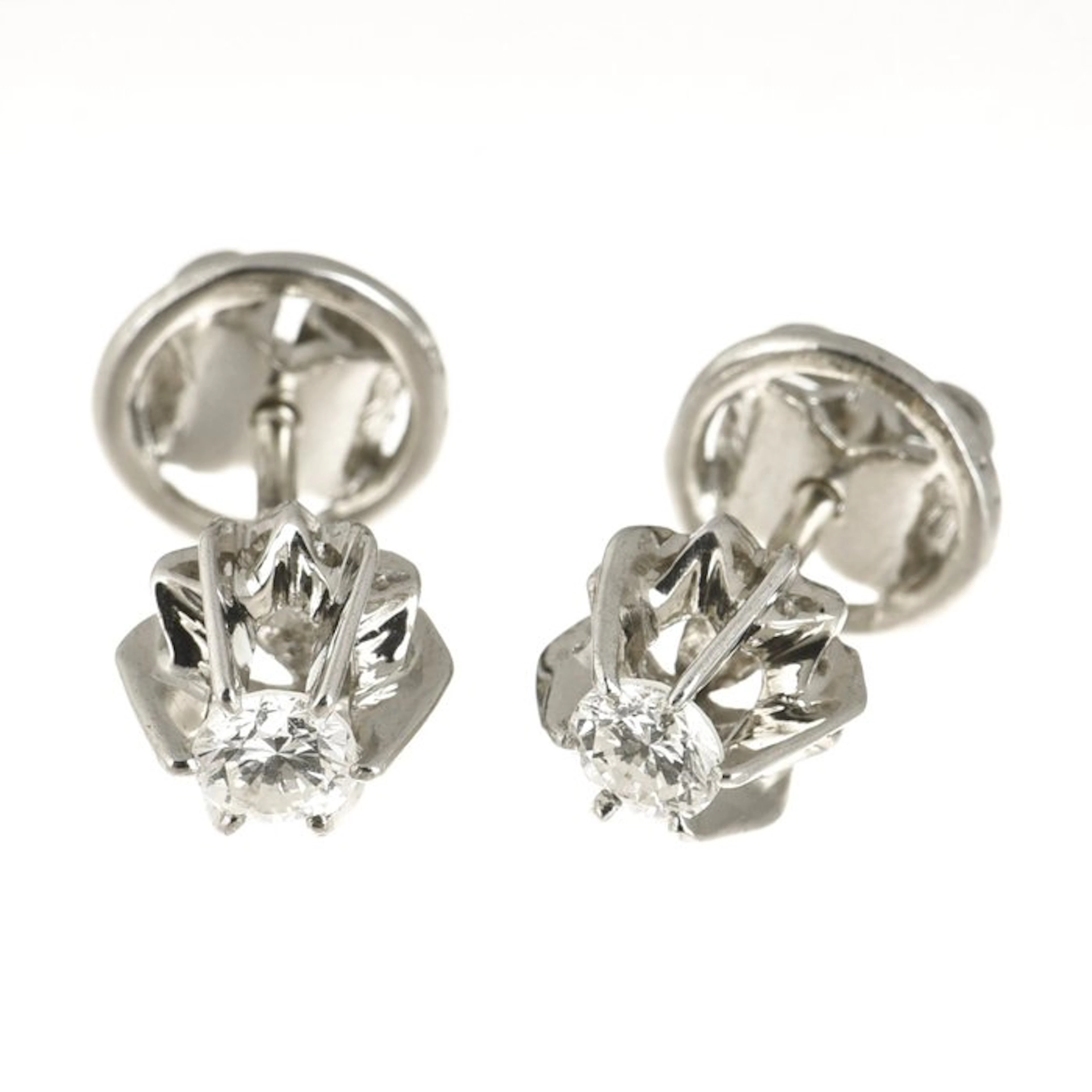 Stud earrings - 18 kt. White gold Diamond (Natural)