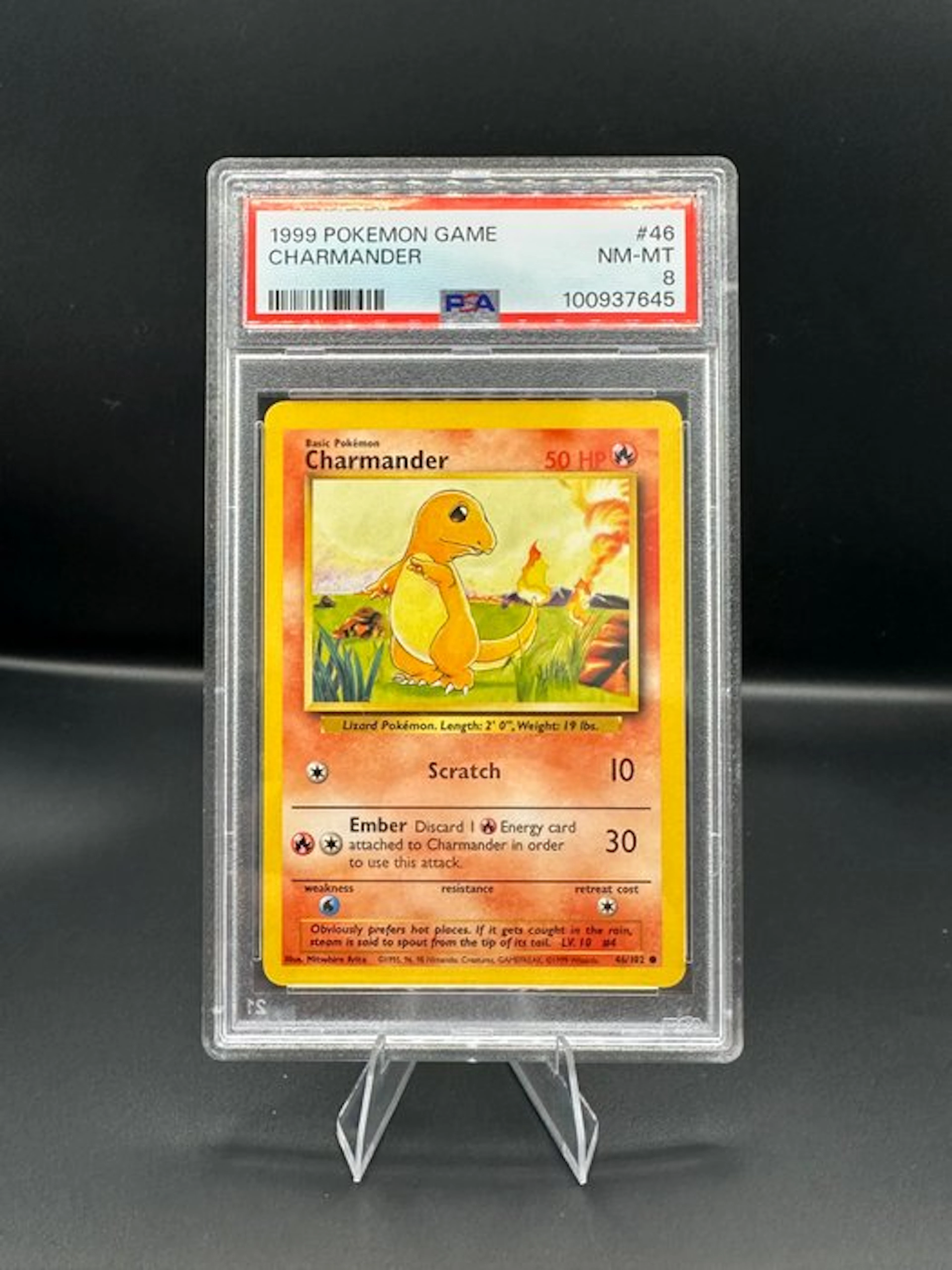 Pokémon - 1 Graded card - Charmander 46 - PSA 8 - WOTC - Base set