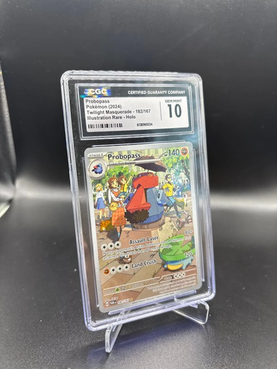 Pokémon - 1 Graded card - Probopass 182 Twilight Masquerade Full art - CGC 10