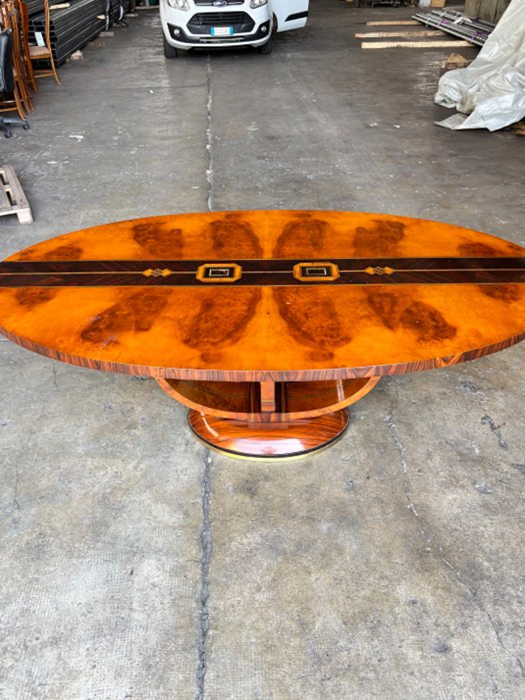 Carpanelli - Dining table - Wood - Art Deco table with 6 chairs