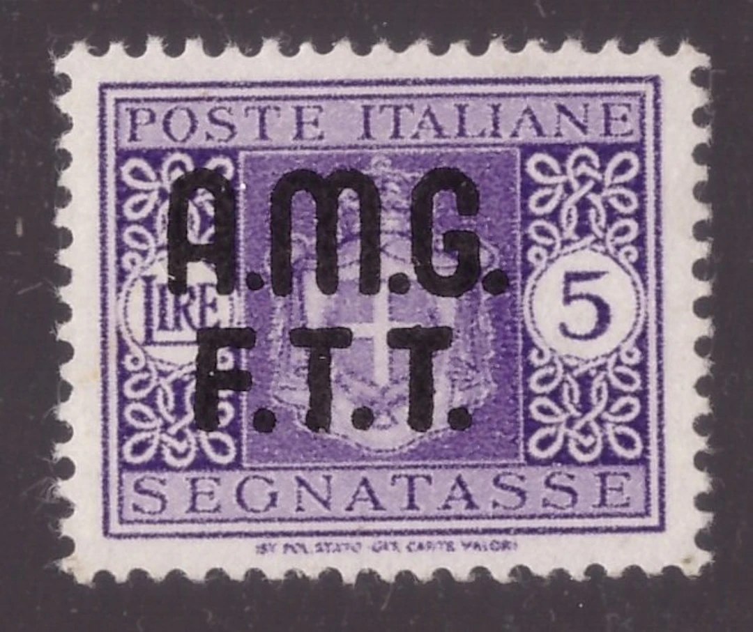 Triest - Zone A 1947 - 5 lire overprinted denomination on two lines