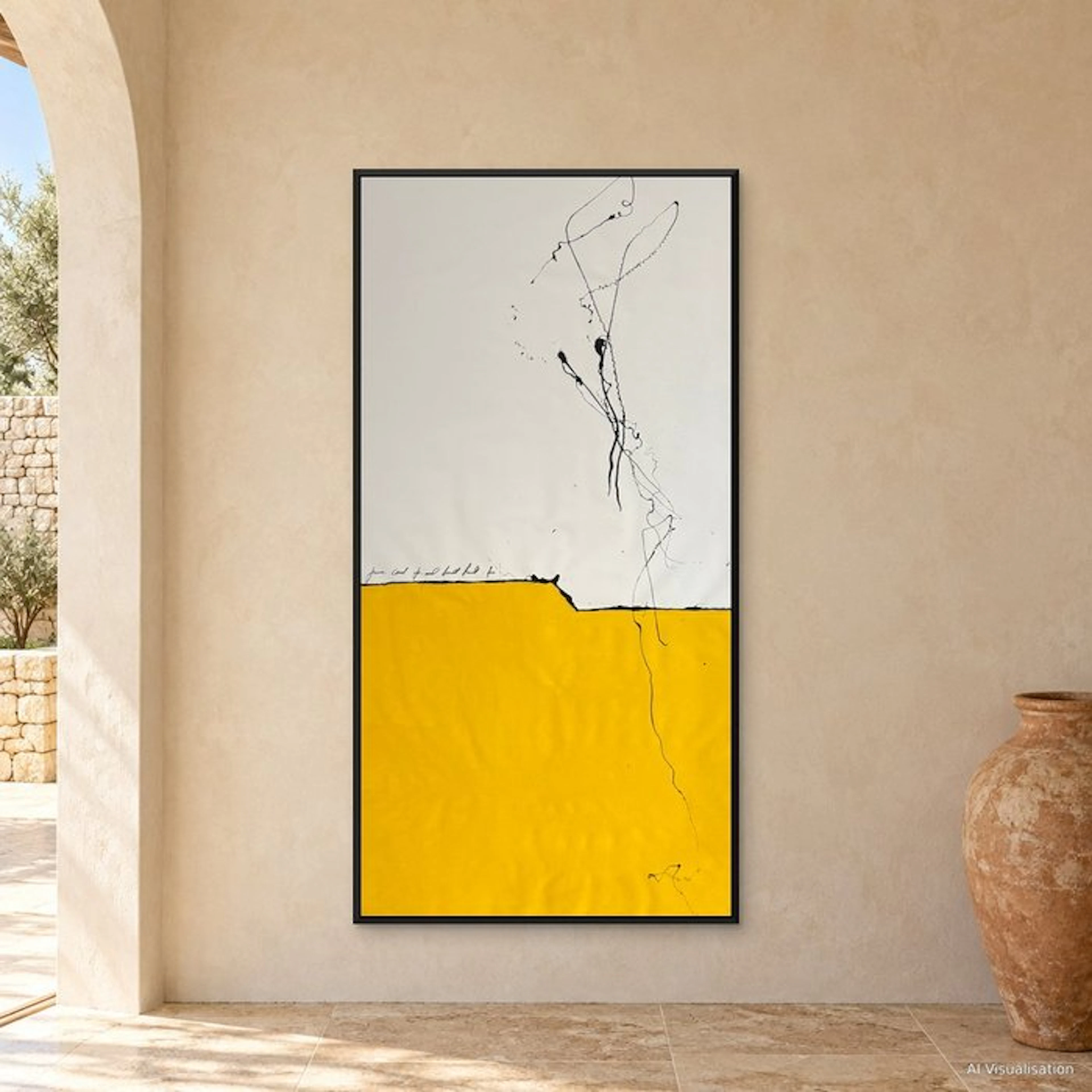 Laura Pinchete - Rayo en dualidad blanco y amarillo. XXXL