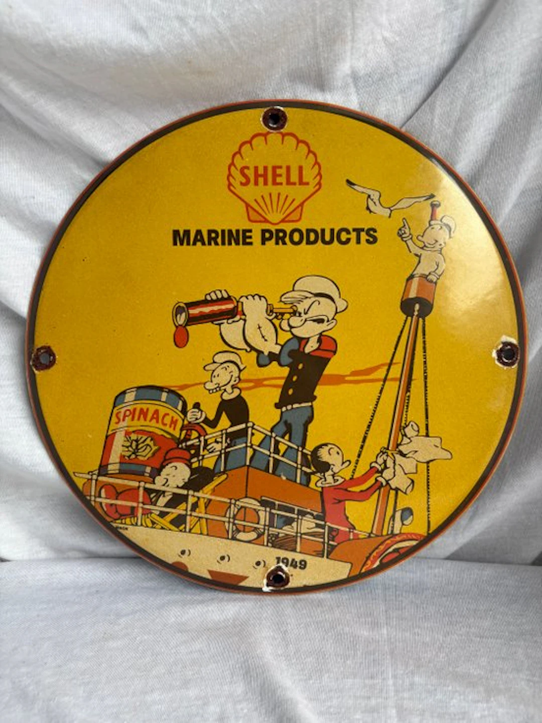 Shell Marine Products & Popeye – Emaille Reclamebord –...