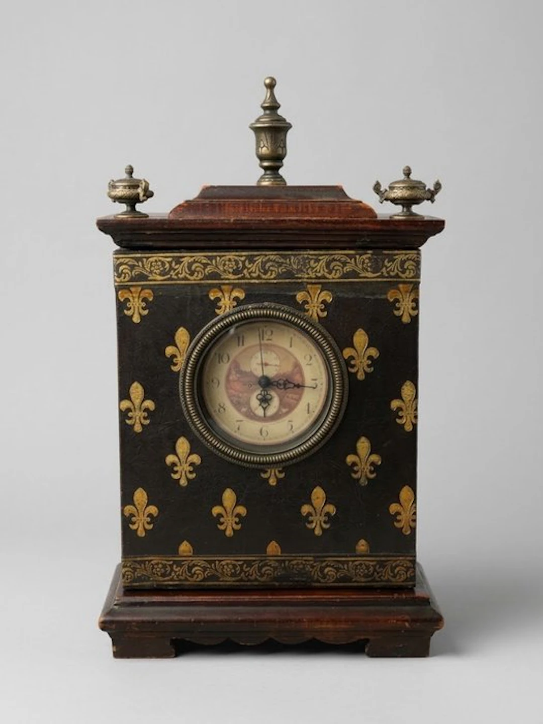 Cabinet - Wooden jewelry cabinet with brass ornaments.