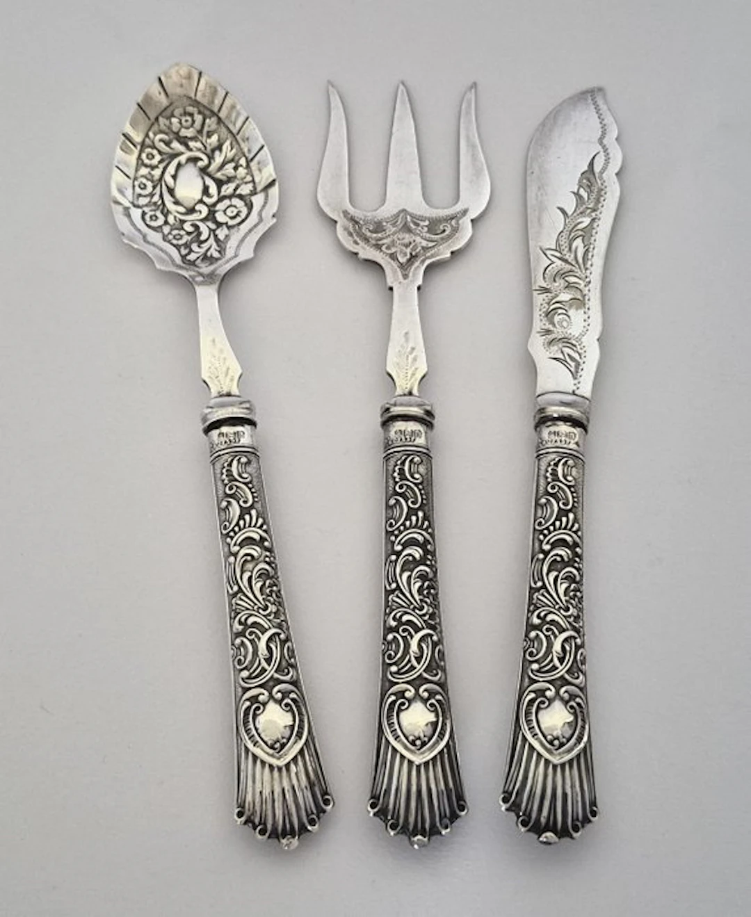 Hors d'oeuvre set (3) - date 1902 - .925 silver