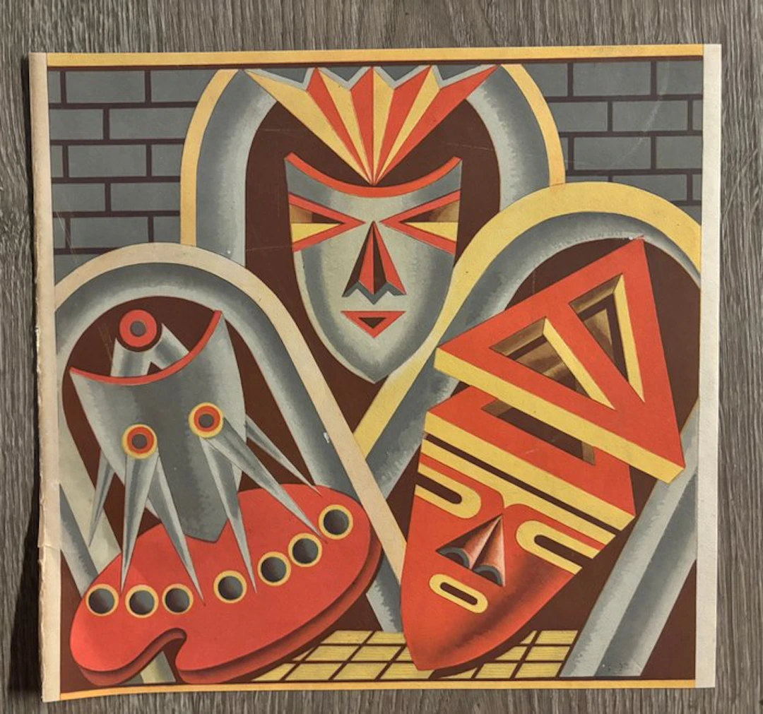 Depero - Originale Maschere Meccaniche futurista cubista trittico - 1950s