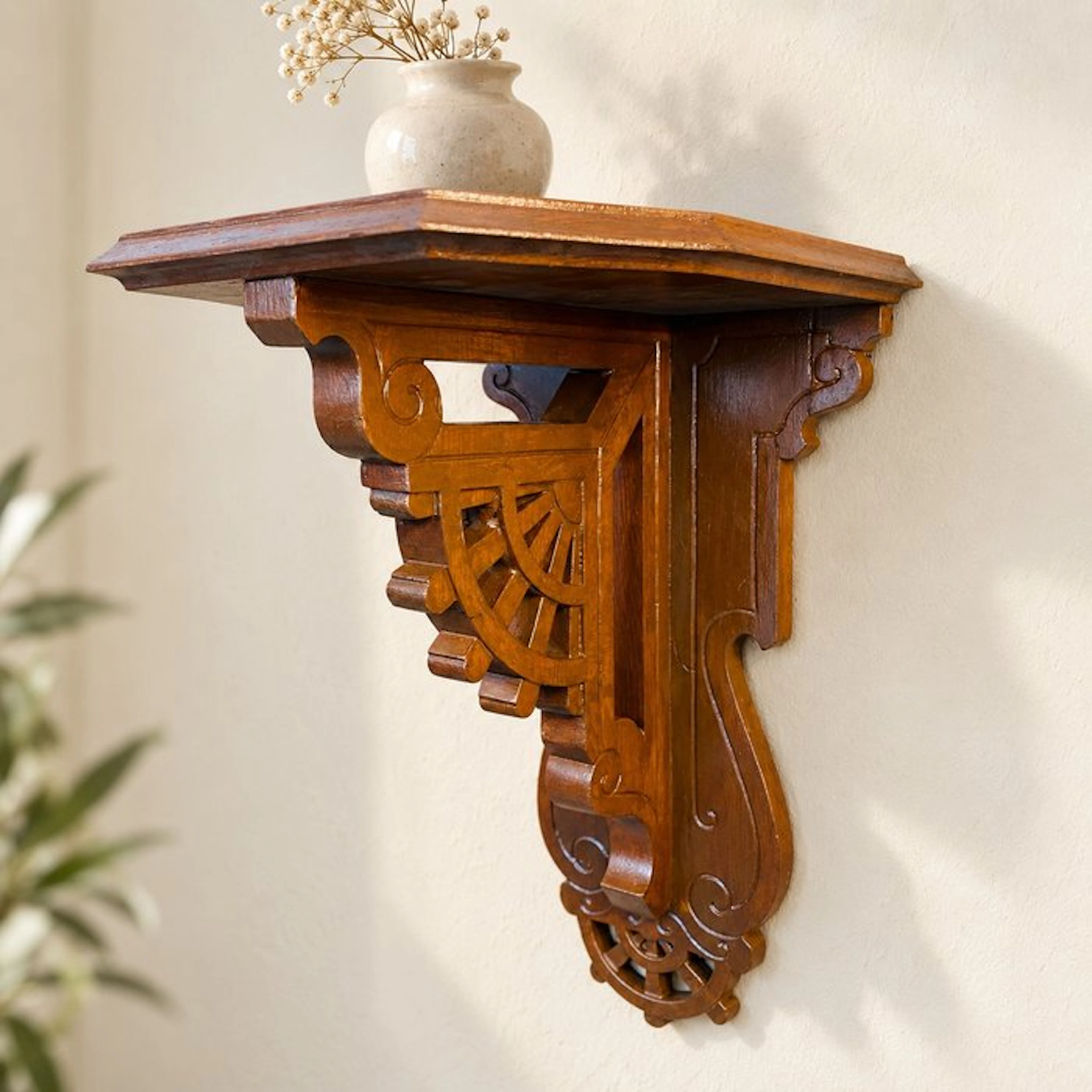 Wall shelf unit - Wood, Italian craftsmanship of the 1950s