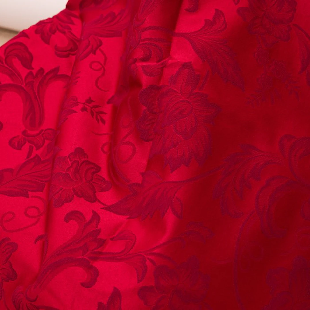 BA131 - Premium Damask Jacquard Red Fabric - Upholstery fabric - 250