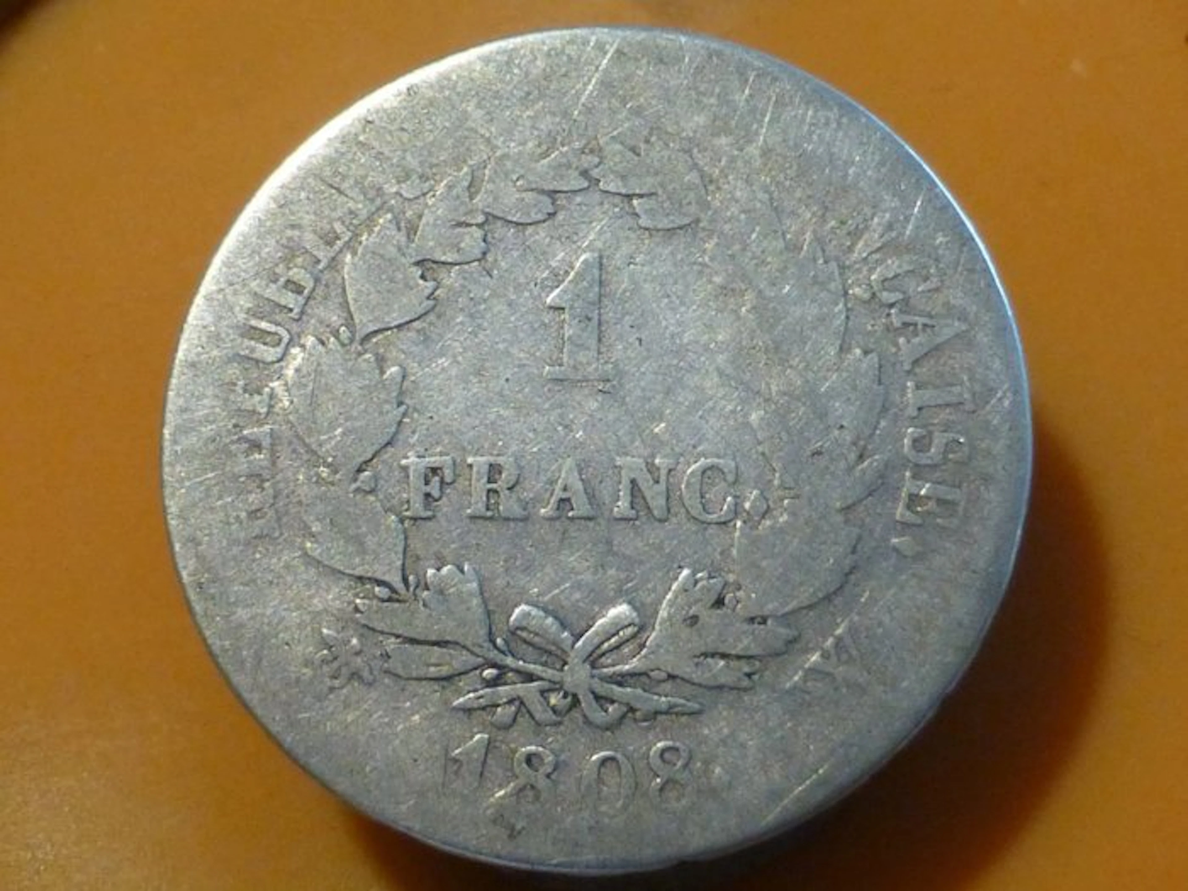France. Napoléon I (1804-1814). 1 Franc 1808-W, Lille (No reserve price)