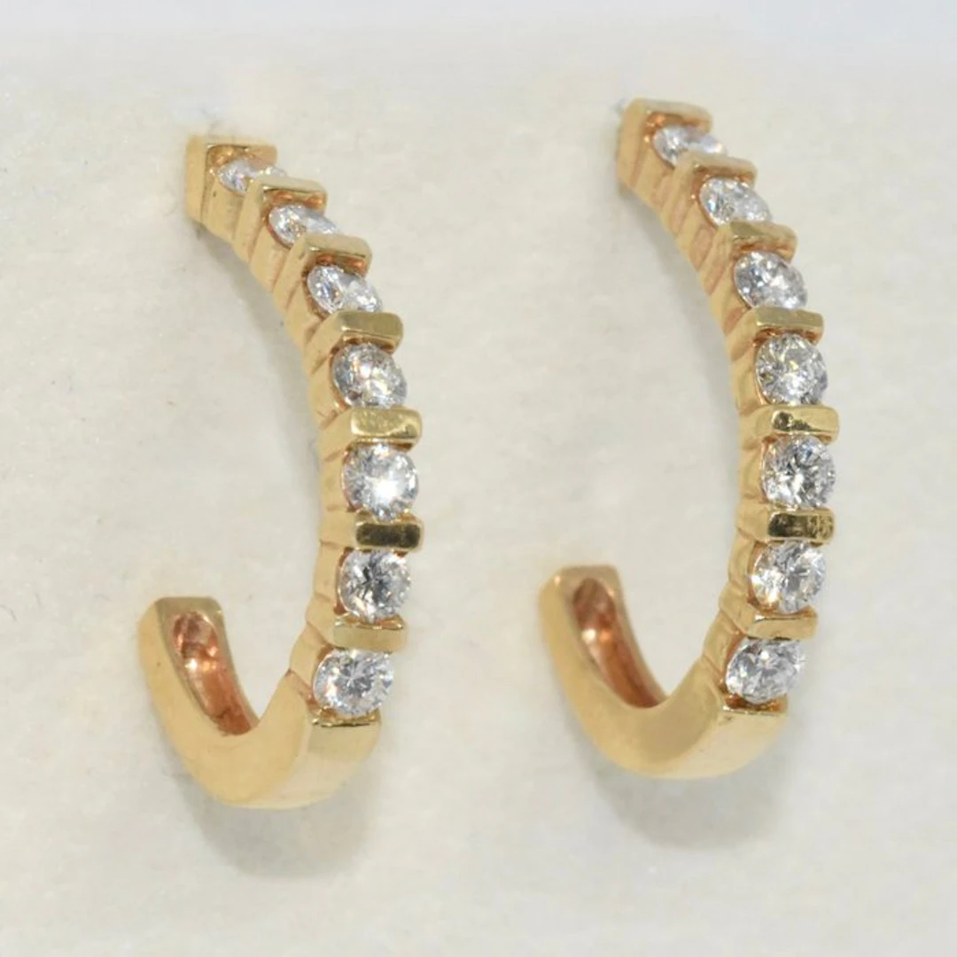 Cocktail earrings - 18 kt. Yellow gold - 0.84ct. tw. Diamond (Natural)