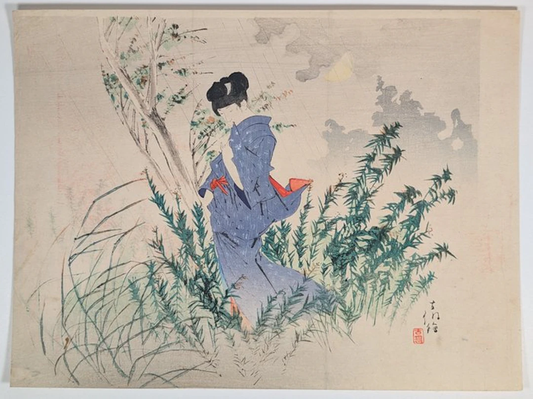 Yamanaka Kodō · Kuchi-e · Bungei Kurabu 1901 ·...