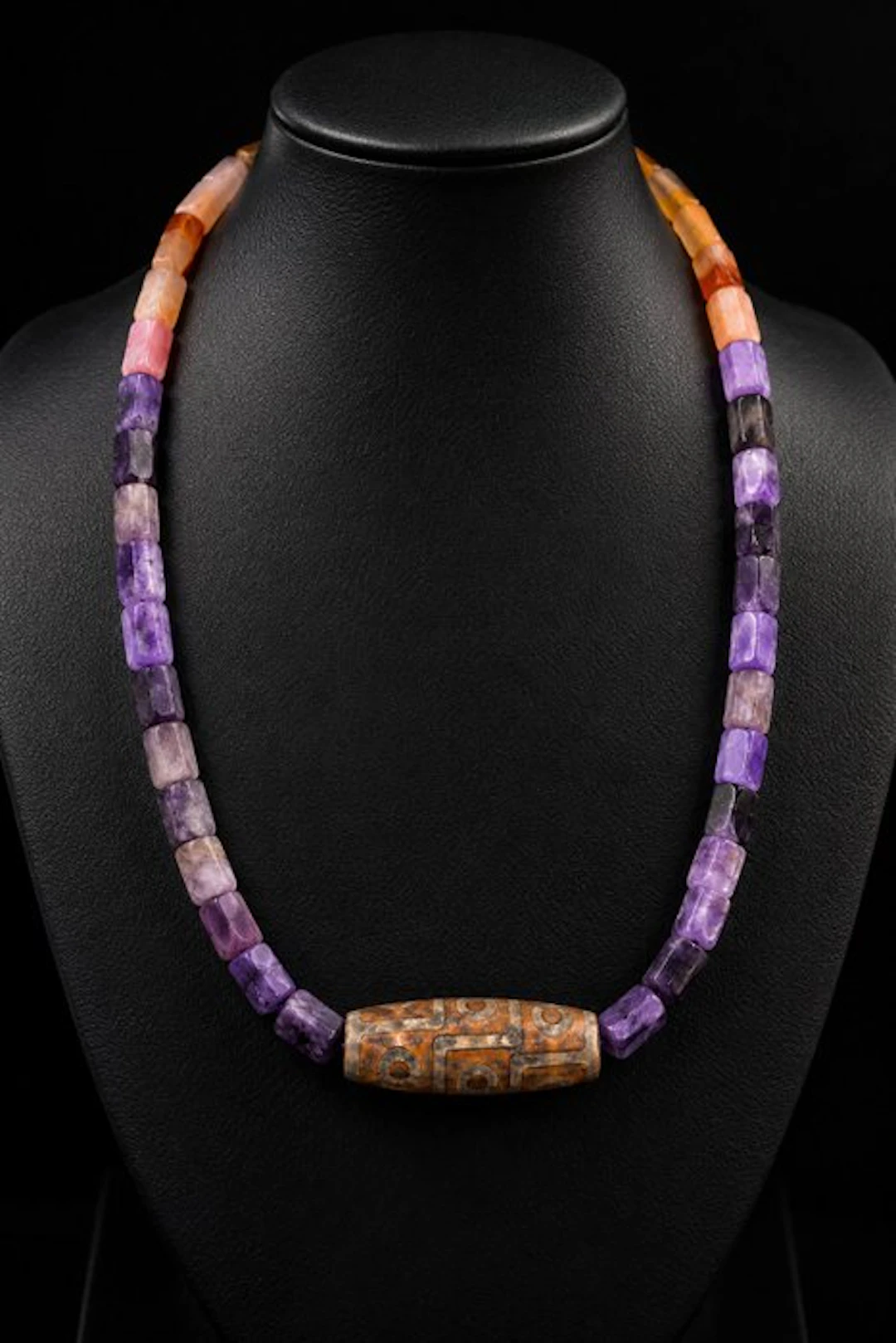 Premium Exclusive Necklace - Amethyst and Natural Agate...
