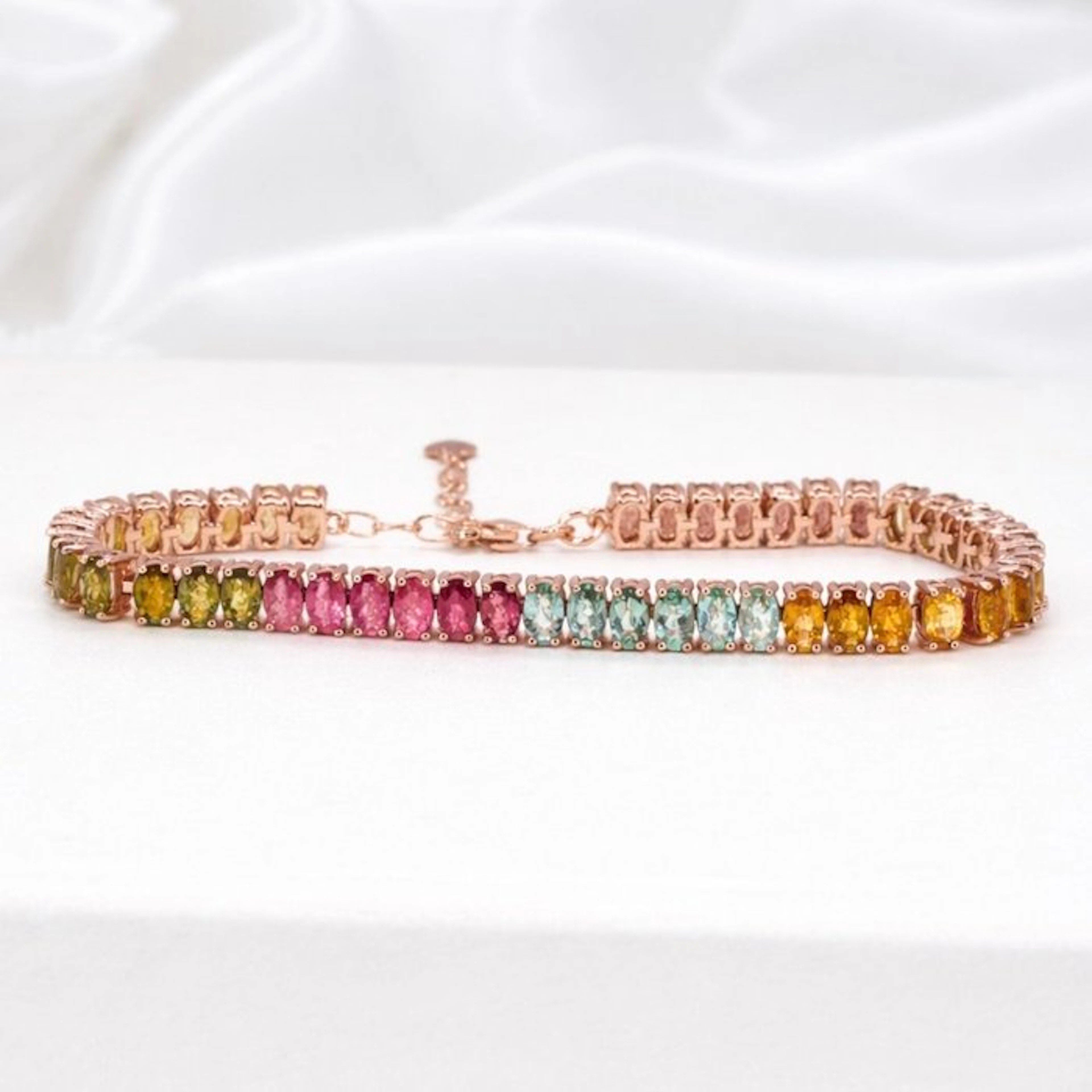 No reserve price - Bracelet Gold-plated Tourmaline - 18K Gold Plated