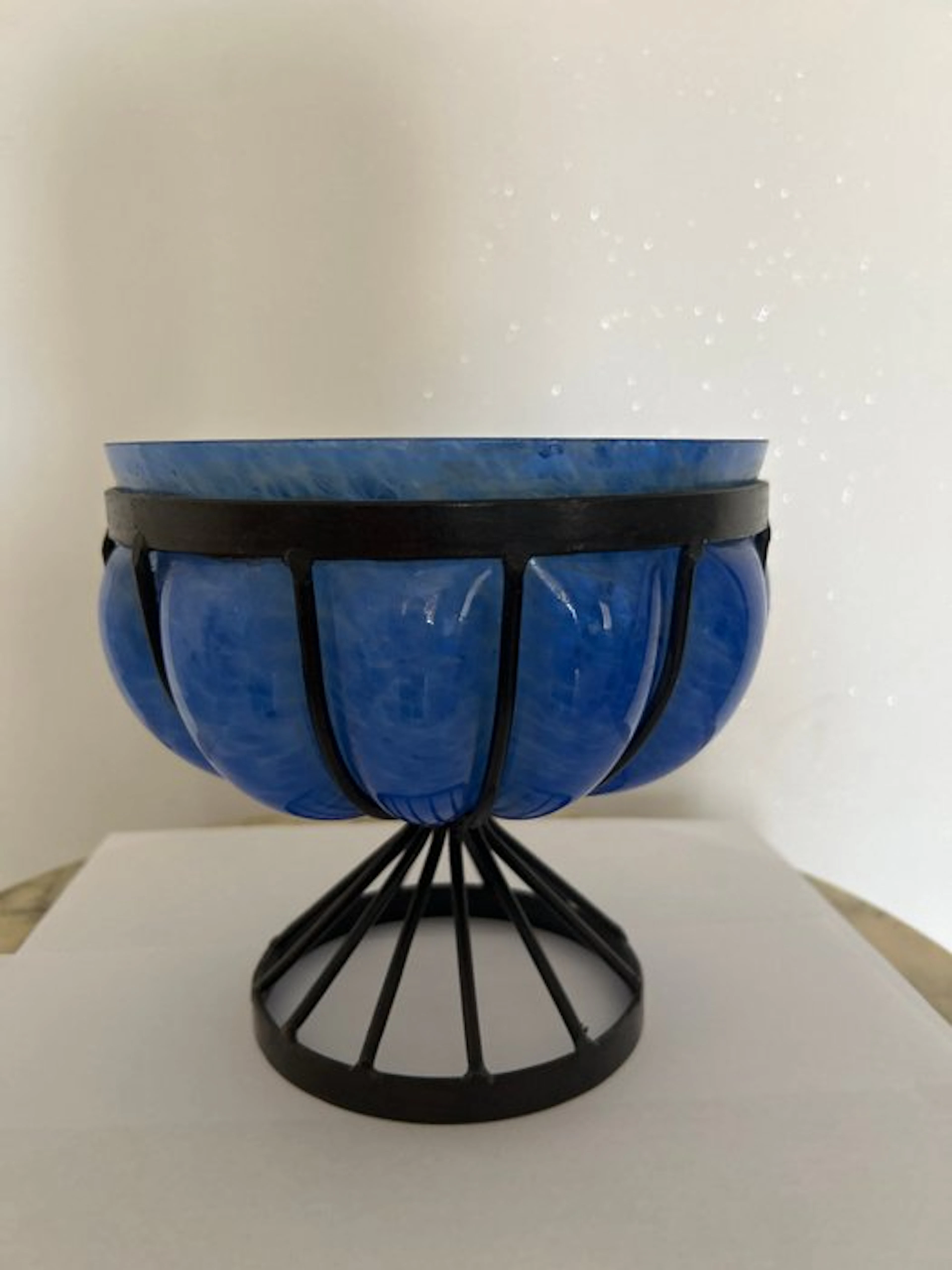 Ecole de Nancy - Vase - Wrought iron Glass - Attributed to André Delatte
