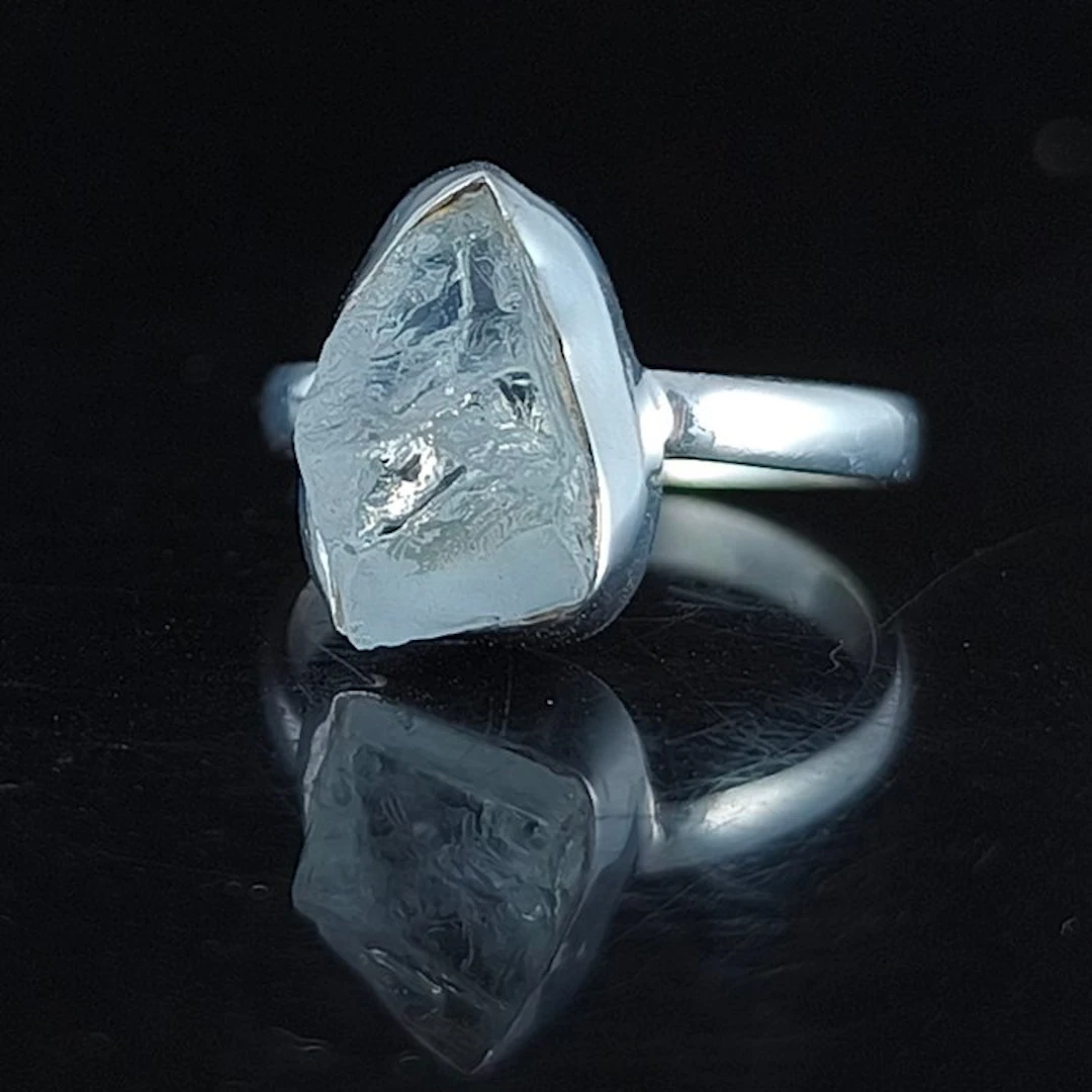 Silver - Amulet ring - Herkimer Diamond