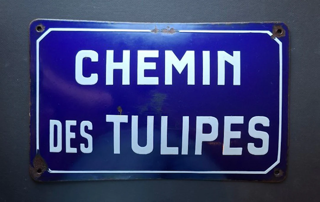 Antique street name sign France - Enamel sign - Iron