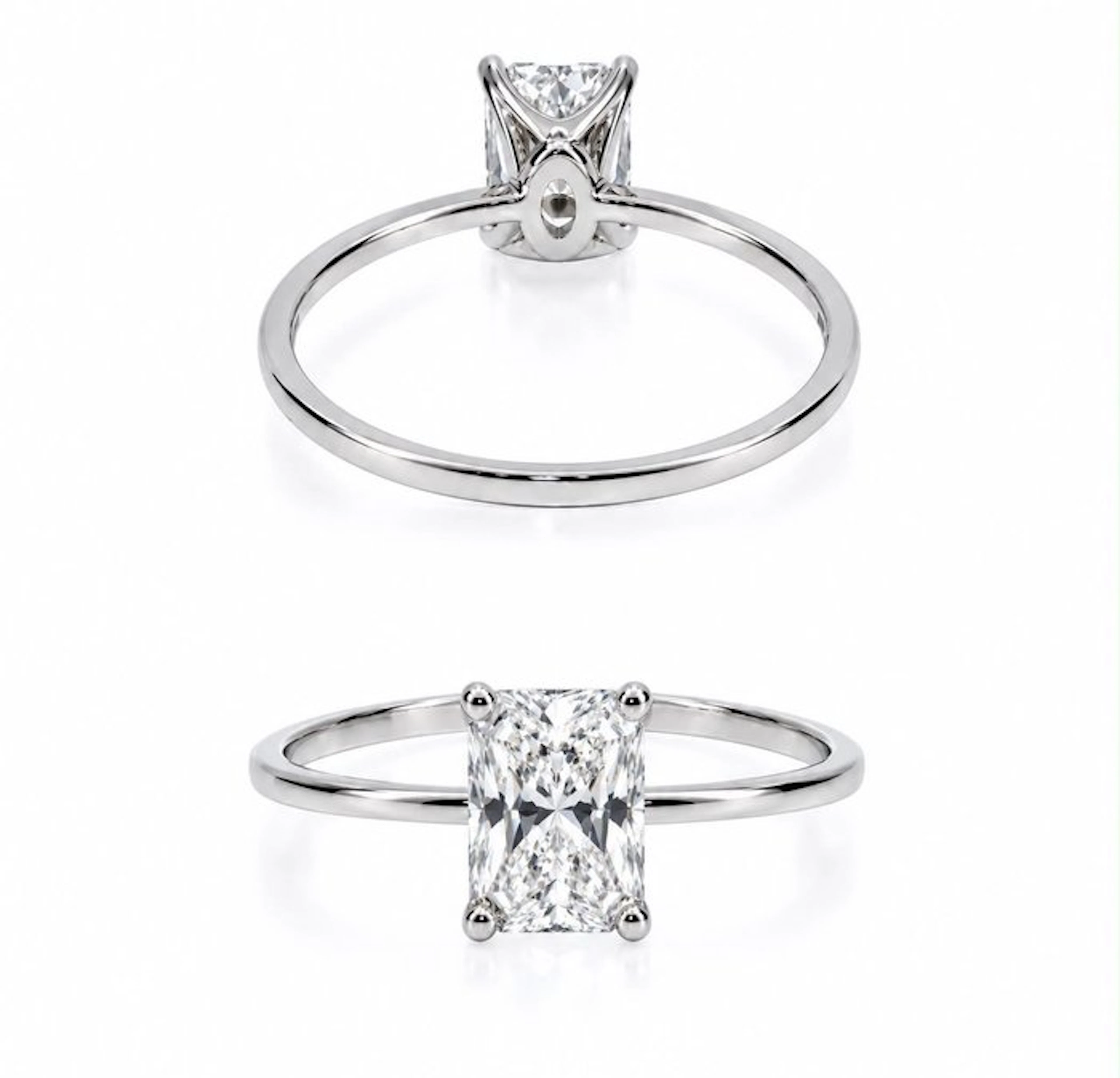 No reserve price - Ring - 14 kt. White gold - 1.01ct. tw. Diamond (Lab-grown)