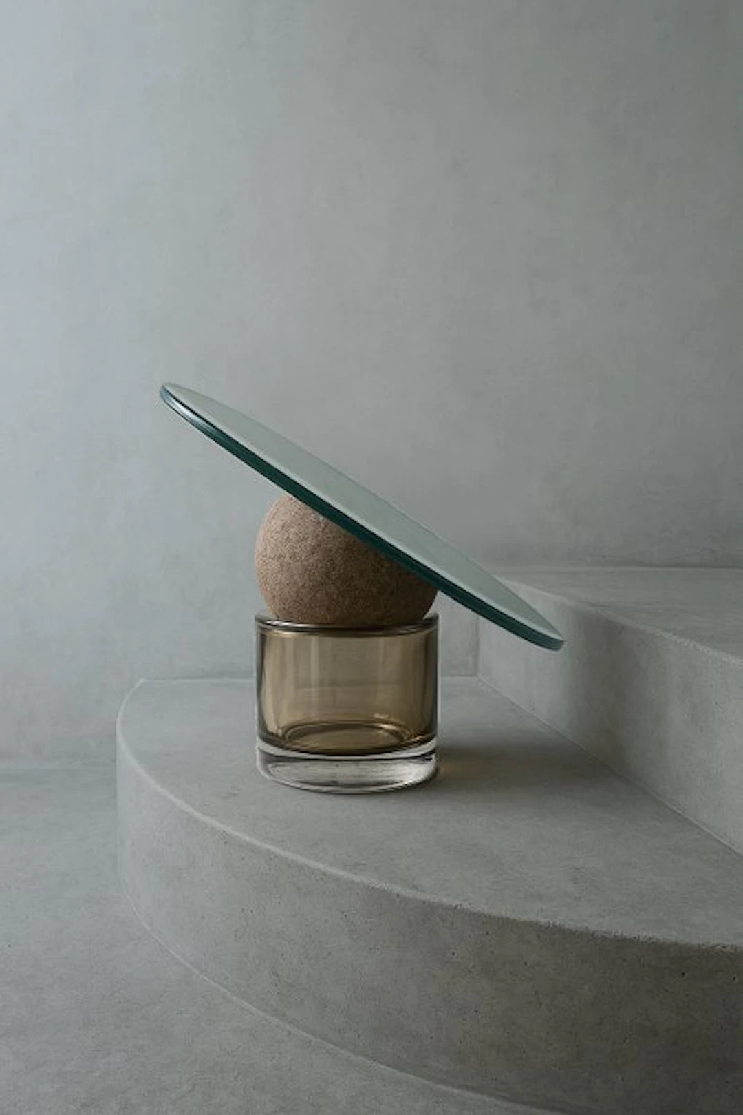 Clémence Birot - Table mirror- Astra 24 - Amber - Hand-blown glass, shiny