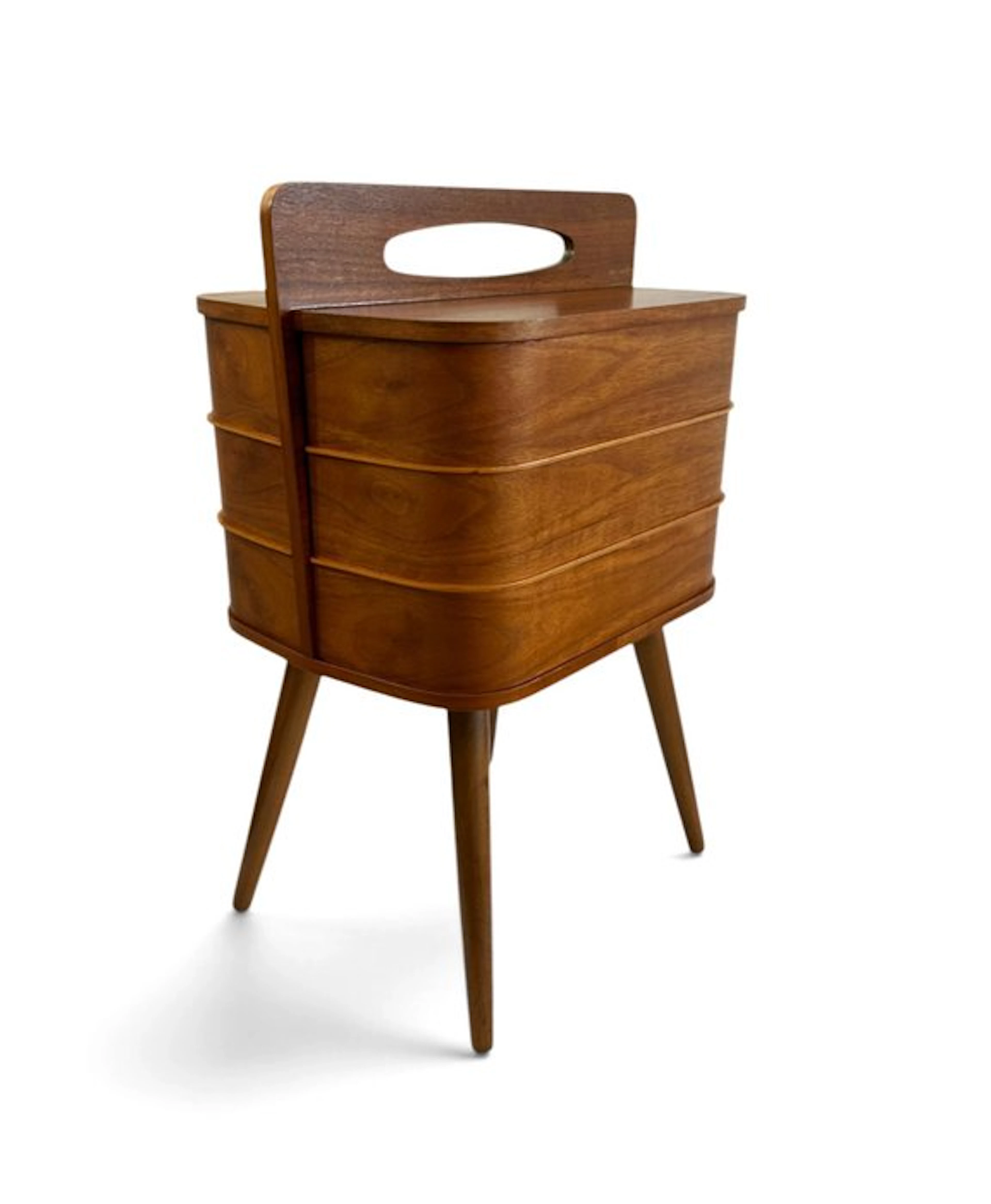 Sewing box - Wood - Teak wood table from the 1950s.