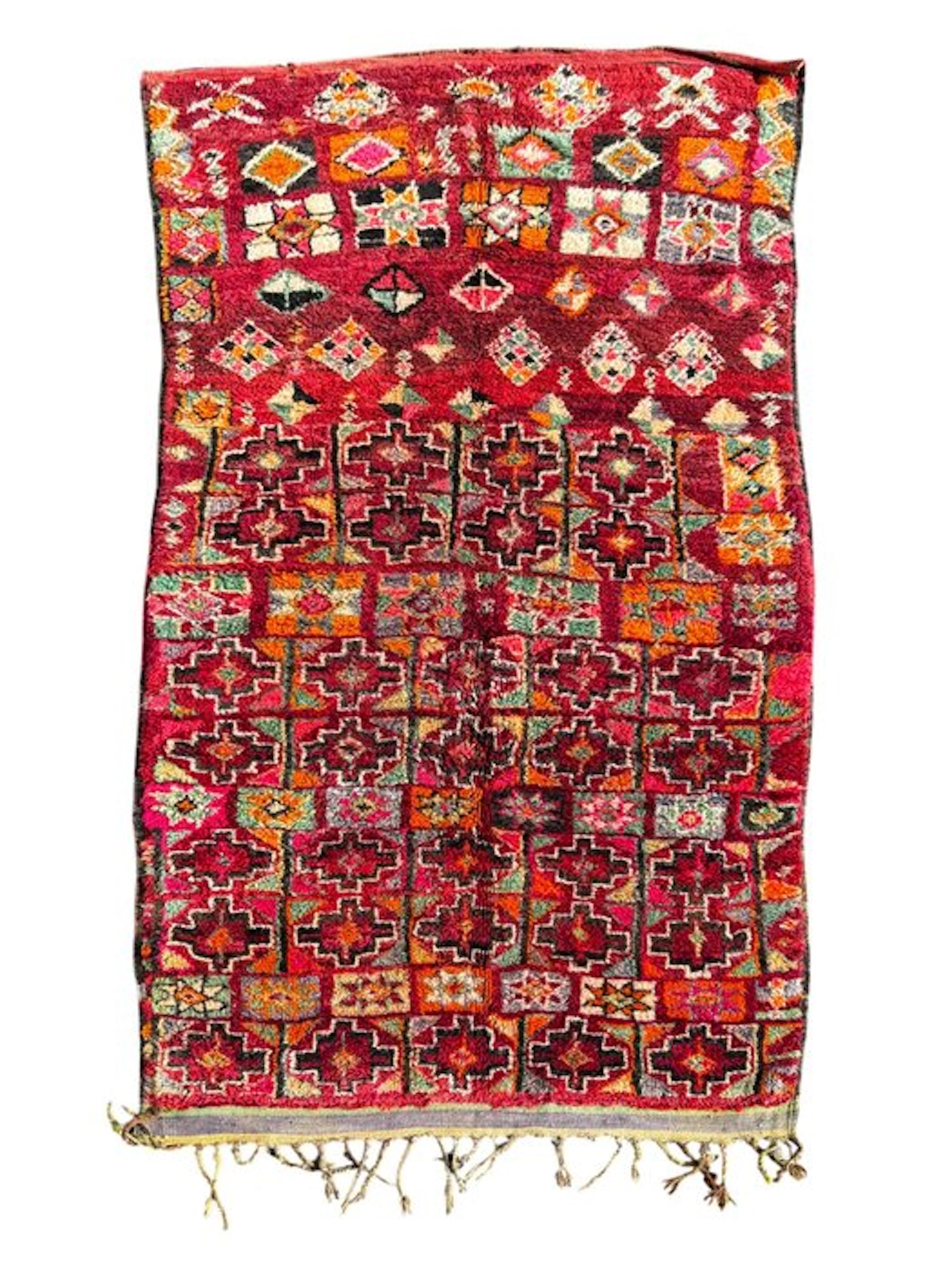 Vintage Moroccan Boujad Rug – Large Handwoven Berber Wool Rug