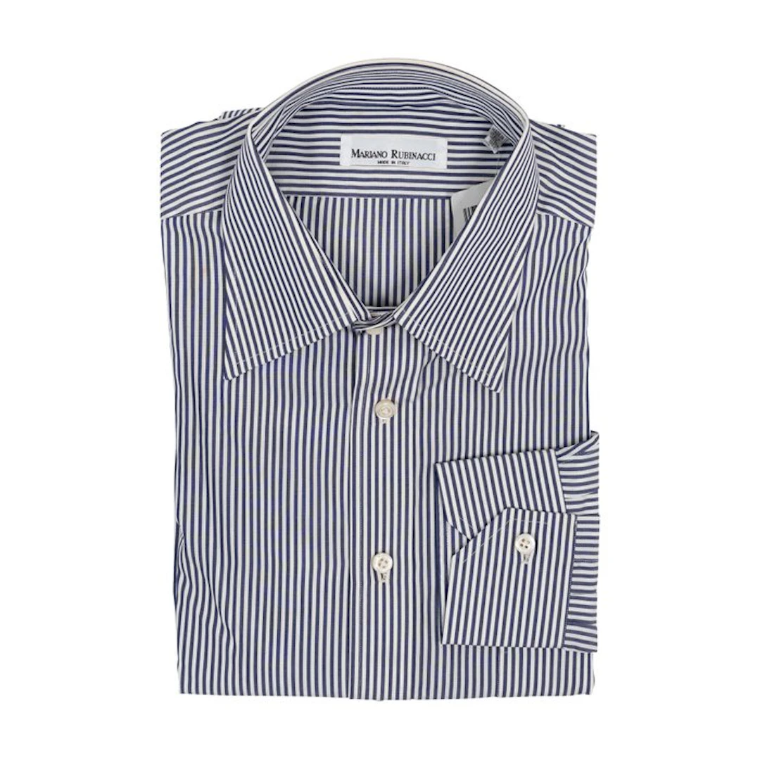RUBINACCI NAPOLI - Size 14.5 - 37 - Blue Shirt Striped...