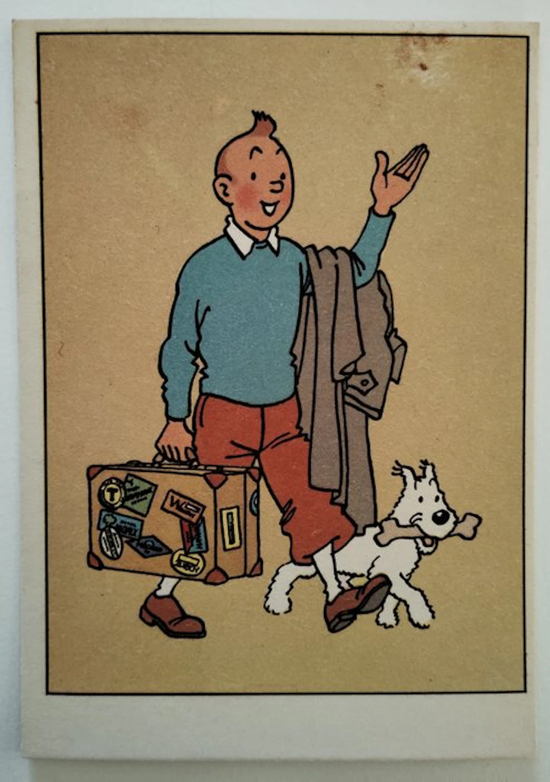 Tintin - Carte festive numéro 10 - Tintin valise et...