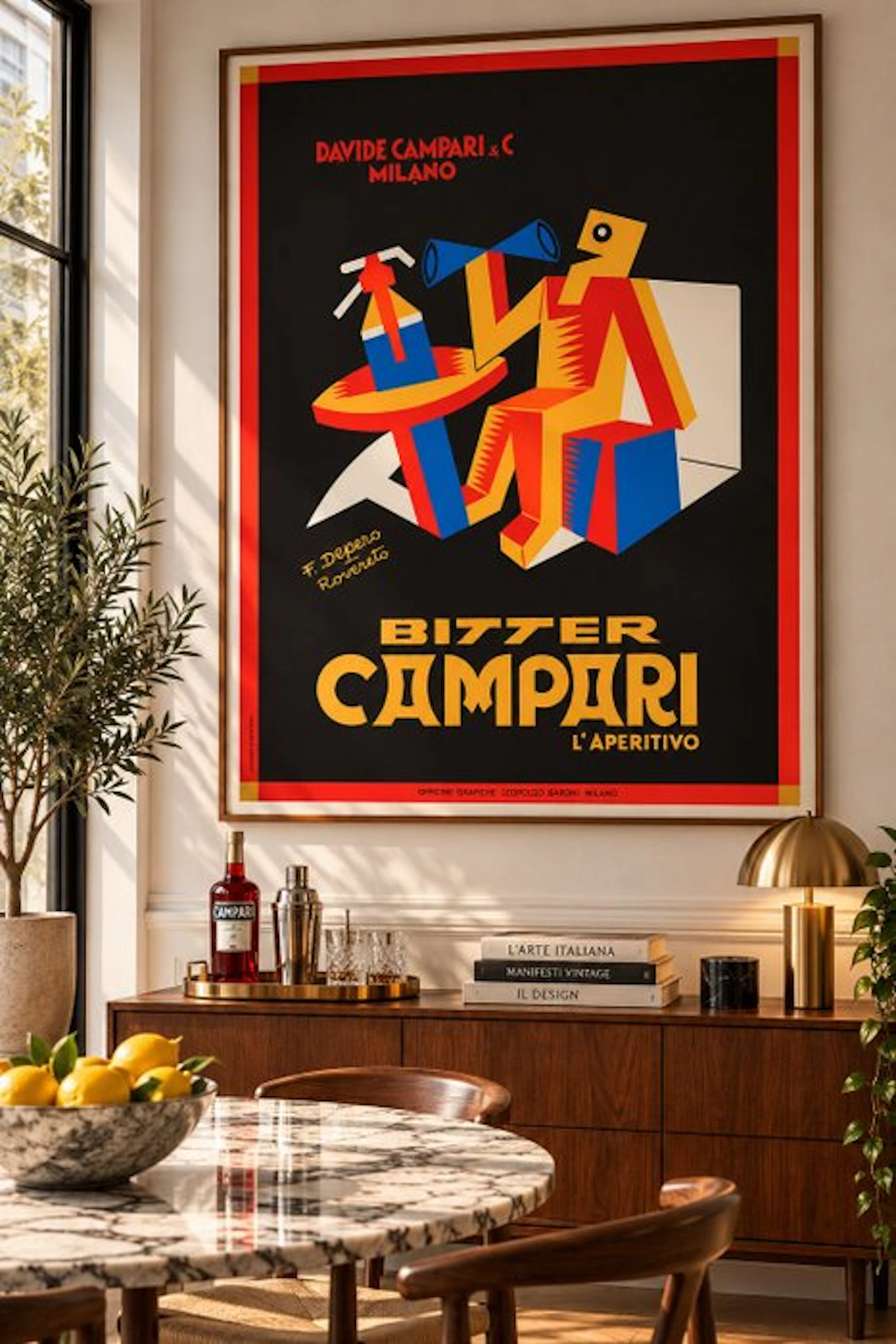 Fortunato Depero - Bitter Campari (linen backed on canvas) - 1980s