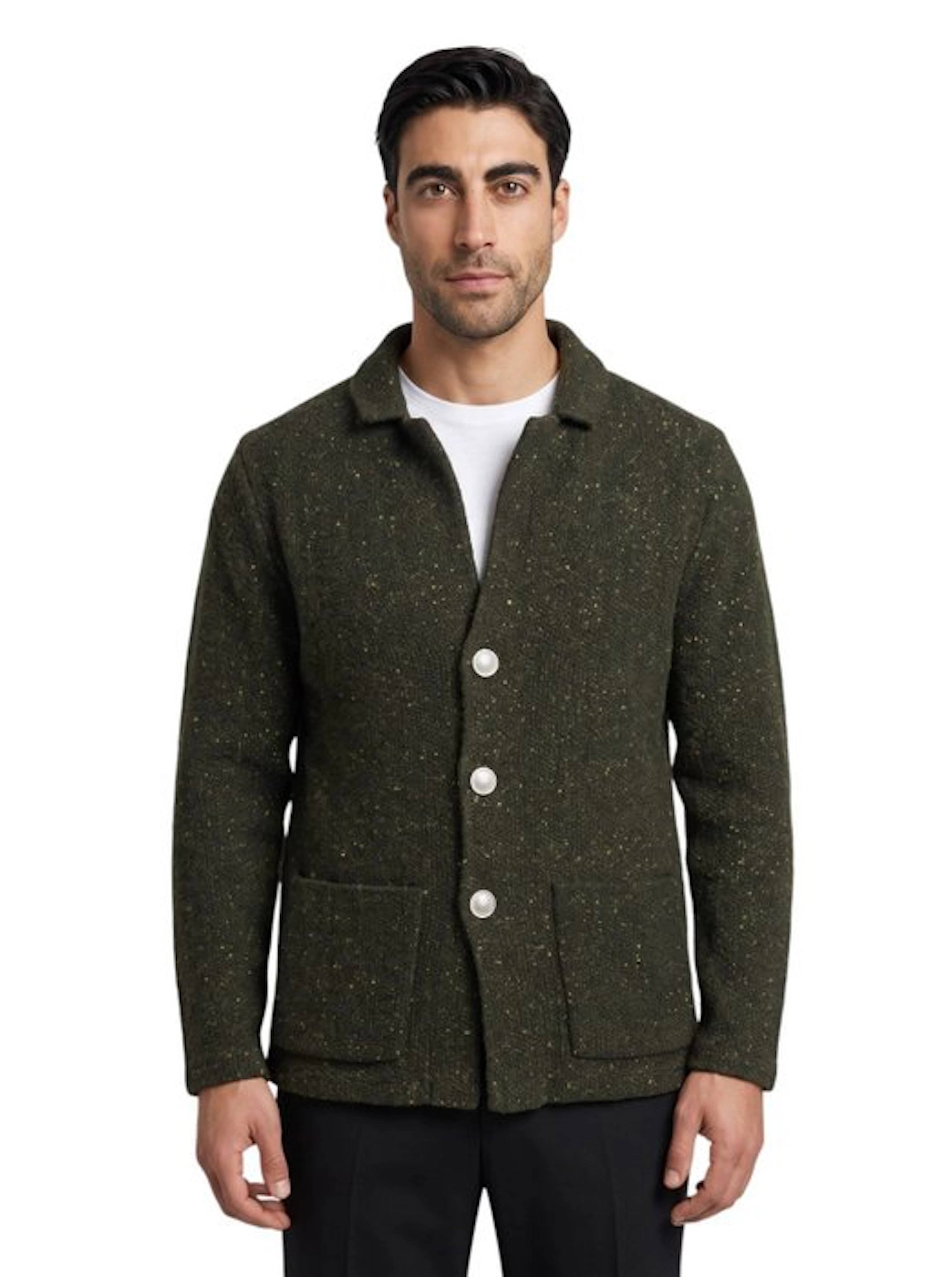 FEDELI CASHMERE - 50 IT - Green Forest Cardigan Jacket...