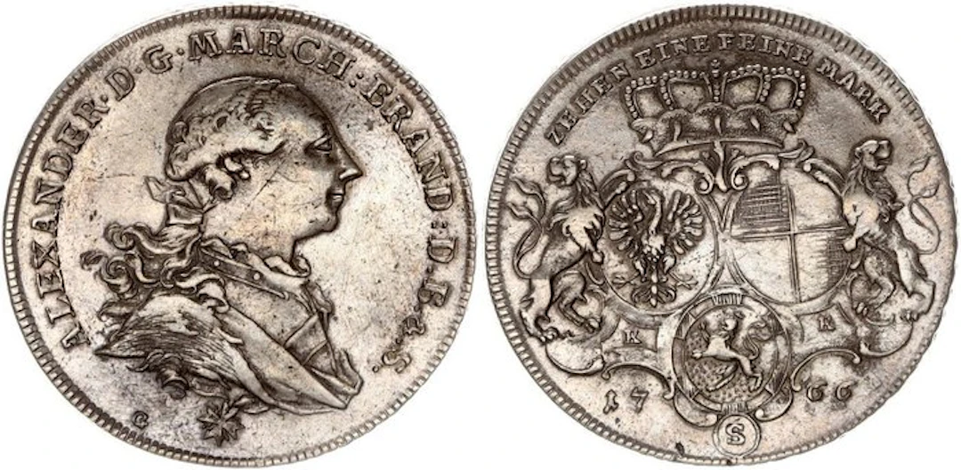 Deutschland Brandenburg-Ansbach. Alexander. Konventionstaler 1766