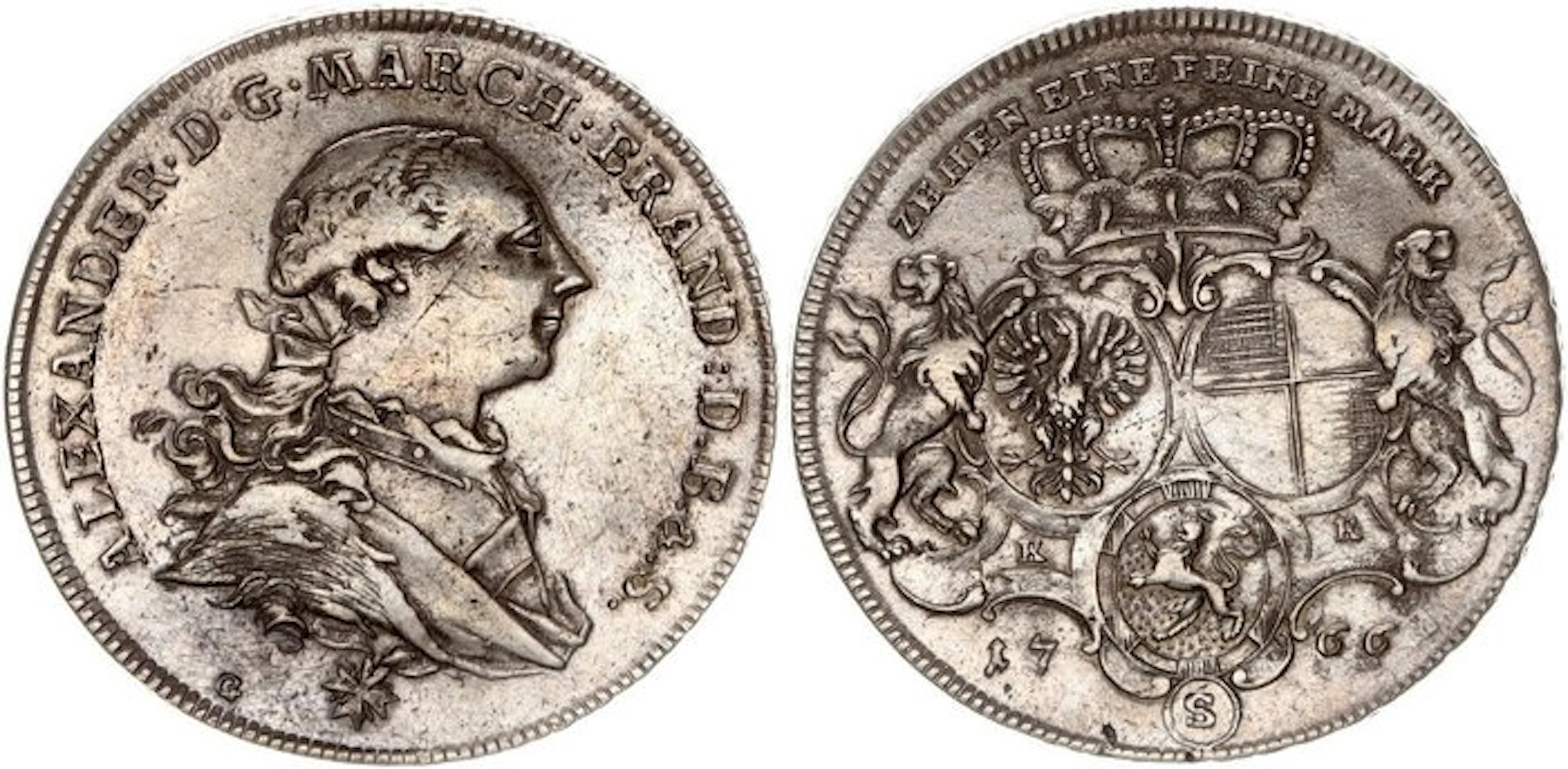 Deutschland Brandenburg-Ansbach. Alexander. Konventionstaler 1766