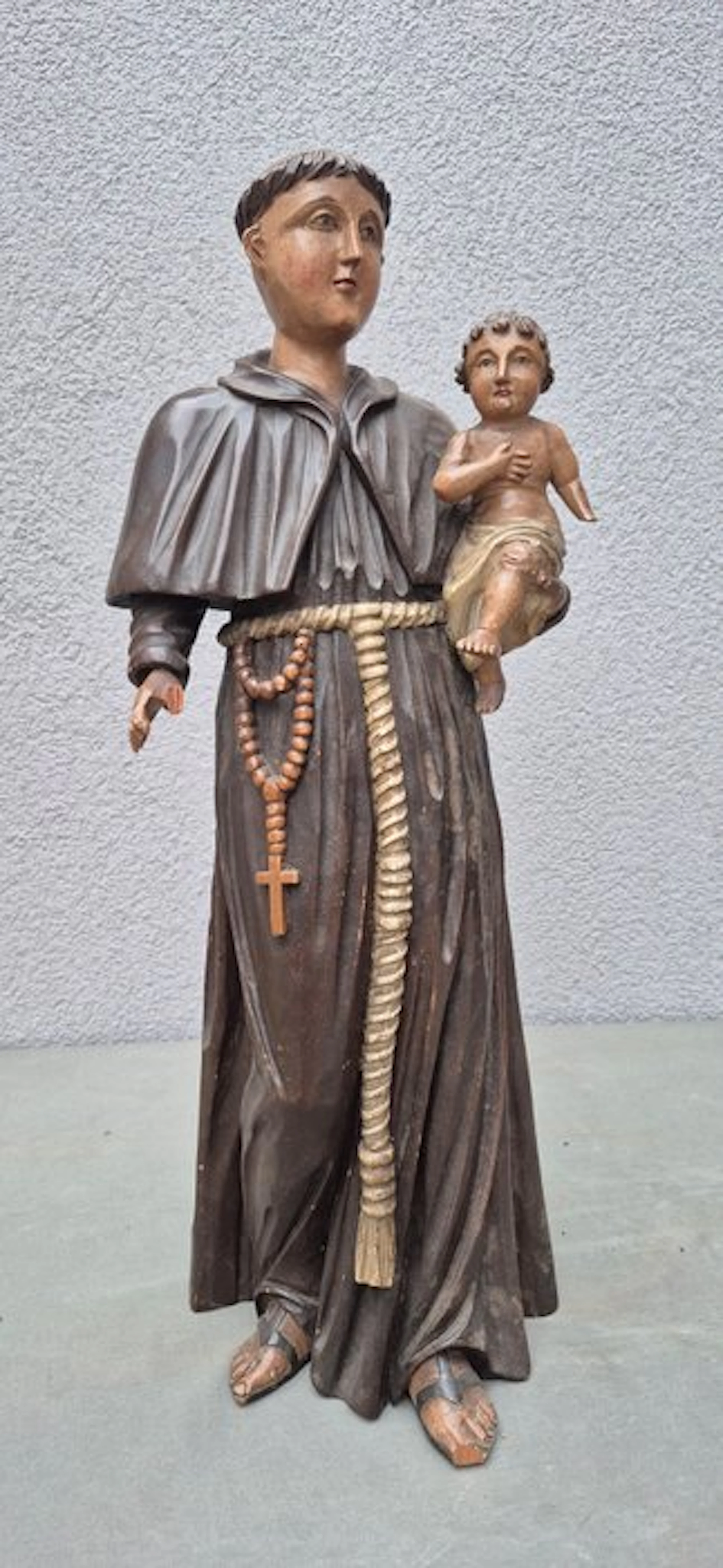 Statue, Heilige Antonius van Padua met kindje Jezus - 52 cm - Wood
