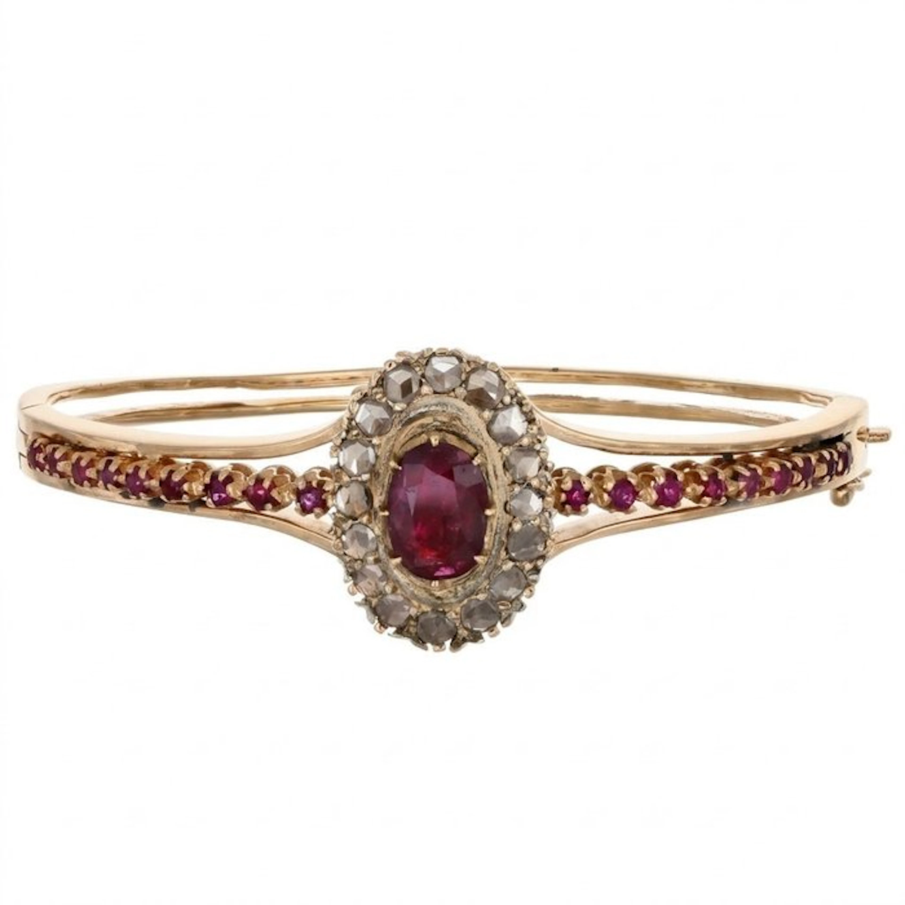 Bracelet - 9 kt. Yellow gold - 1.99ct. tw. Ruby - Diamond
