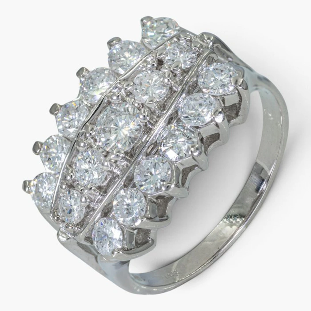 No reserve price - Ring - 14 kt. HRD, White gold - 1.75ct. tw. Diamond
