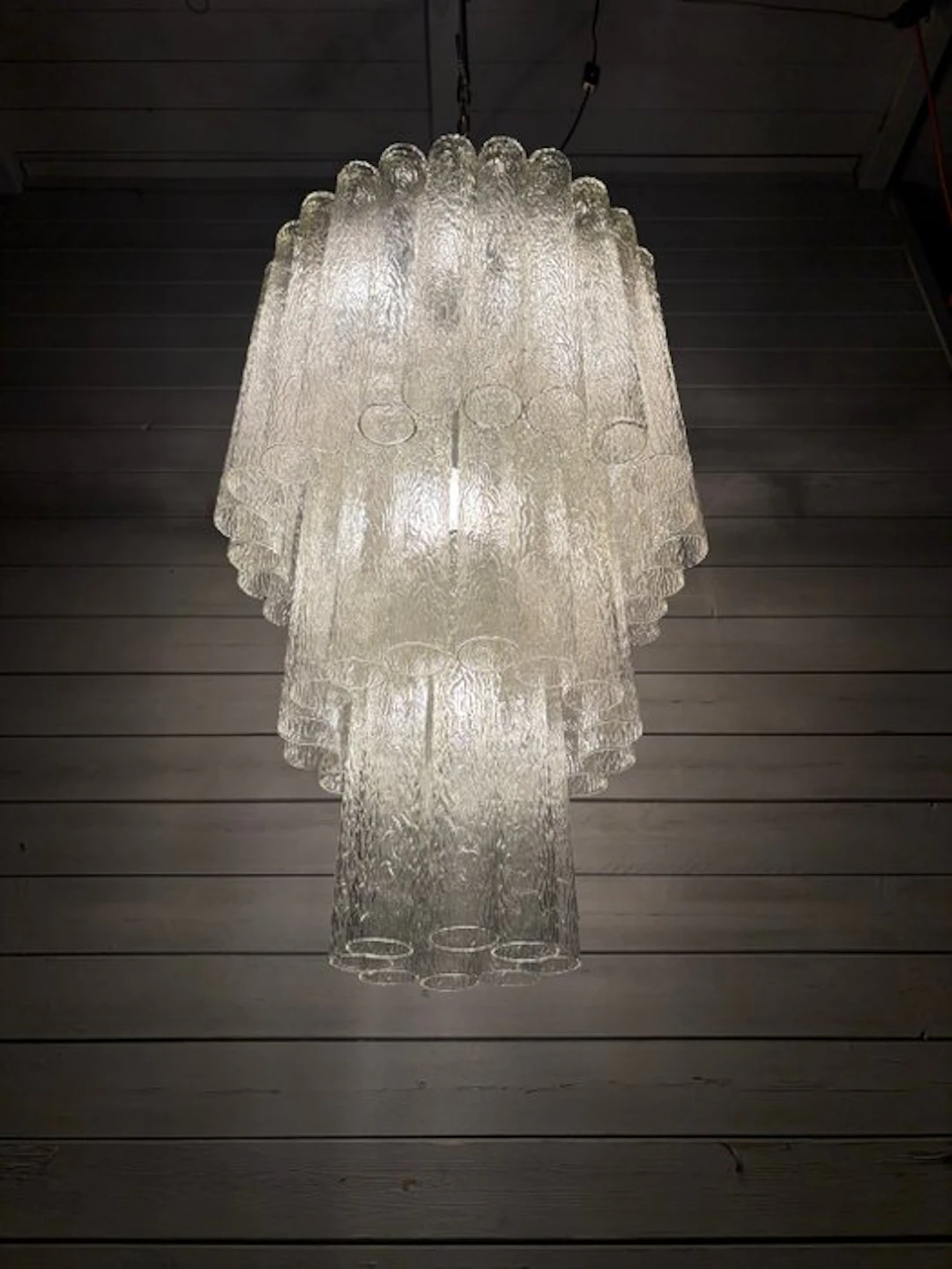 Lamp - Chandelier design style Toni Zuccheri Murano Tronchi vintage - Steel