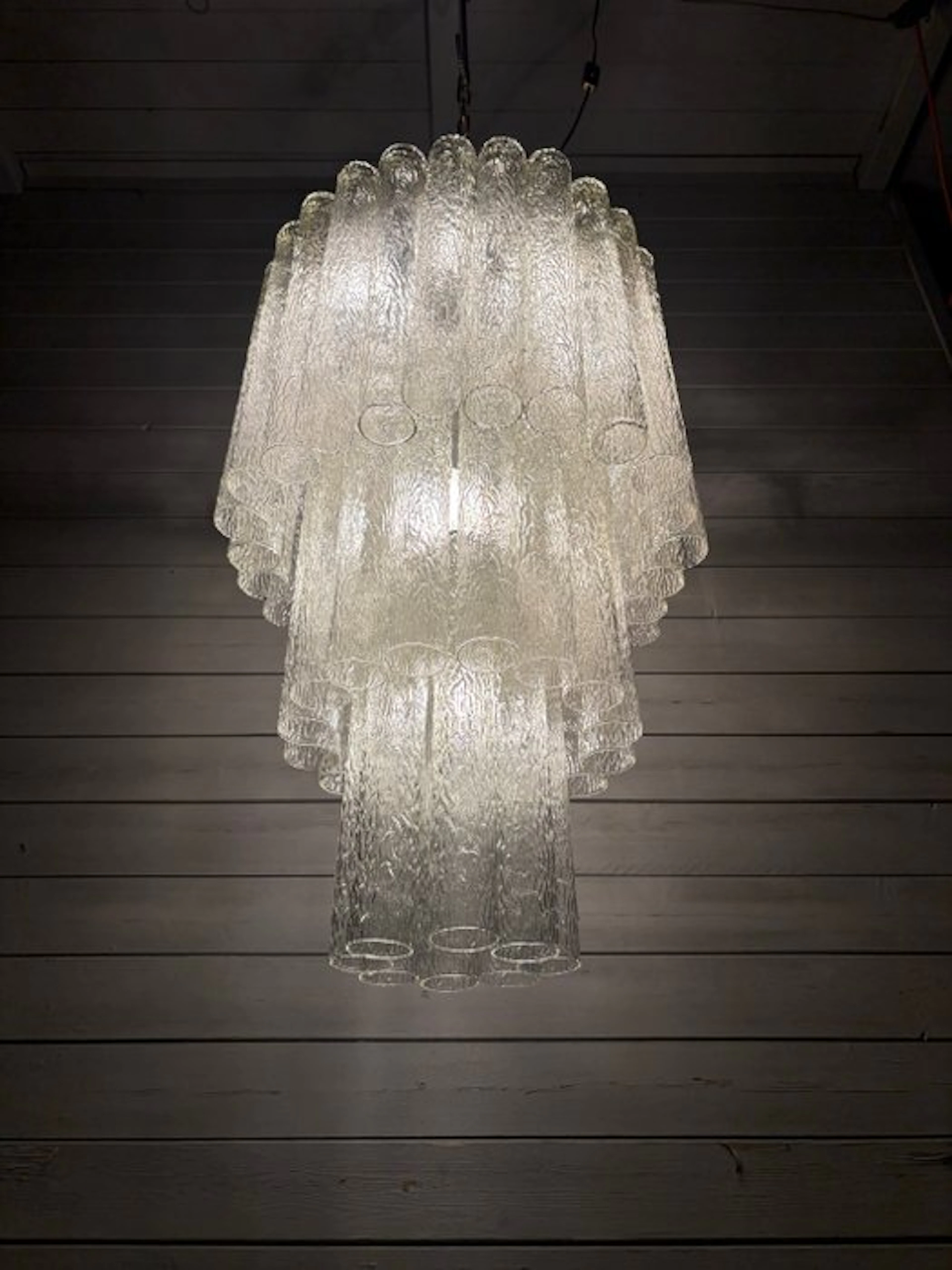 Lamp - Chandelier design style Toni Zuccheri Murano Tronchi vintage - Steel