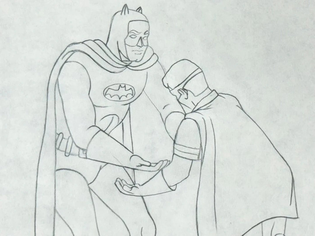 Filmation - Original animation drawing of Batman and...