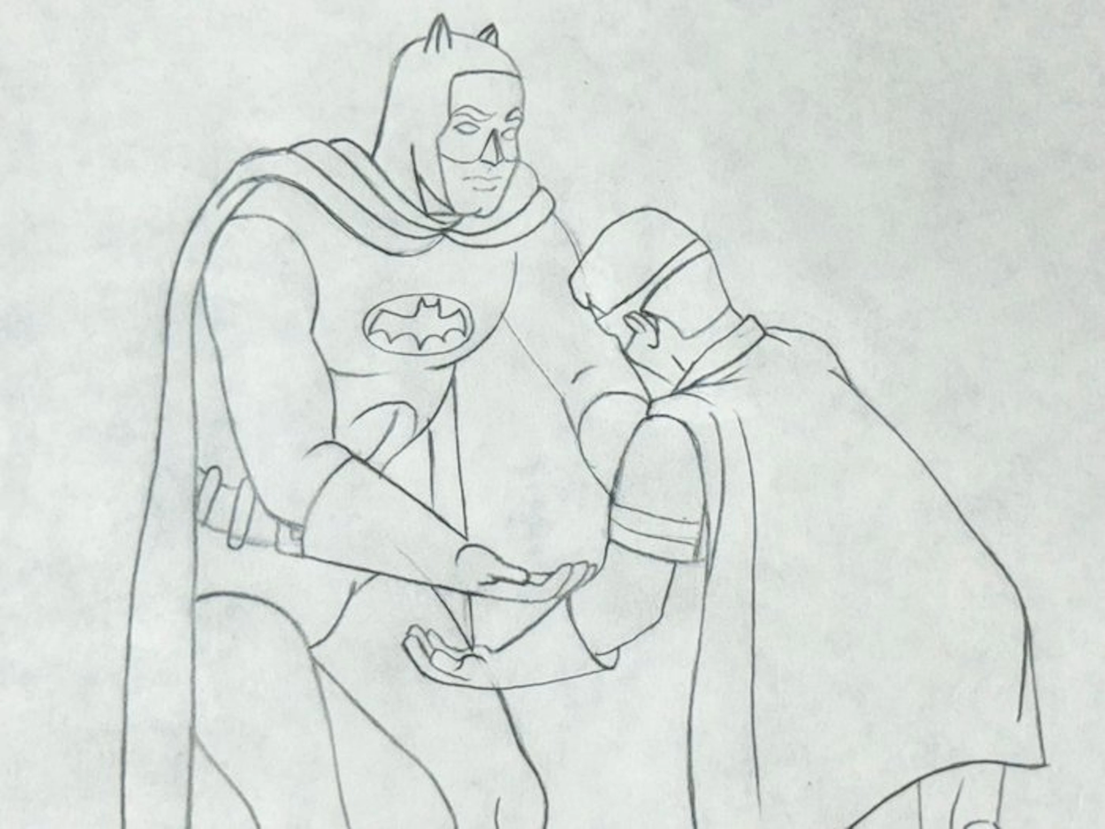 Filmation - Original animation drawing of Batman and...
