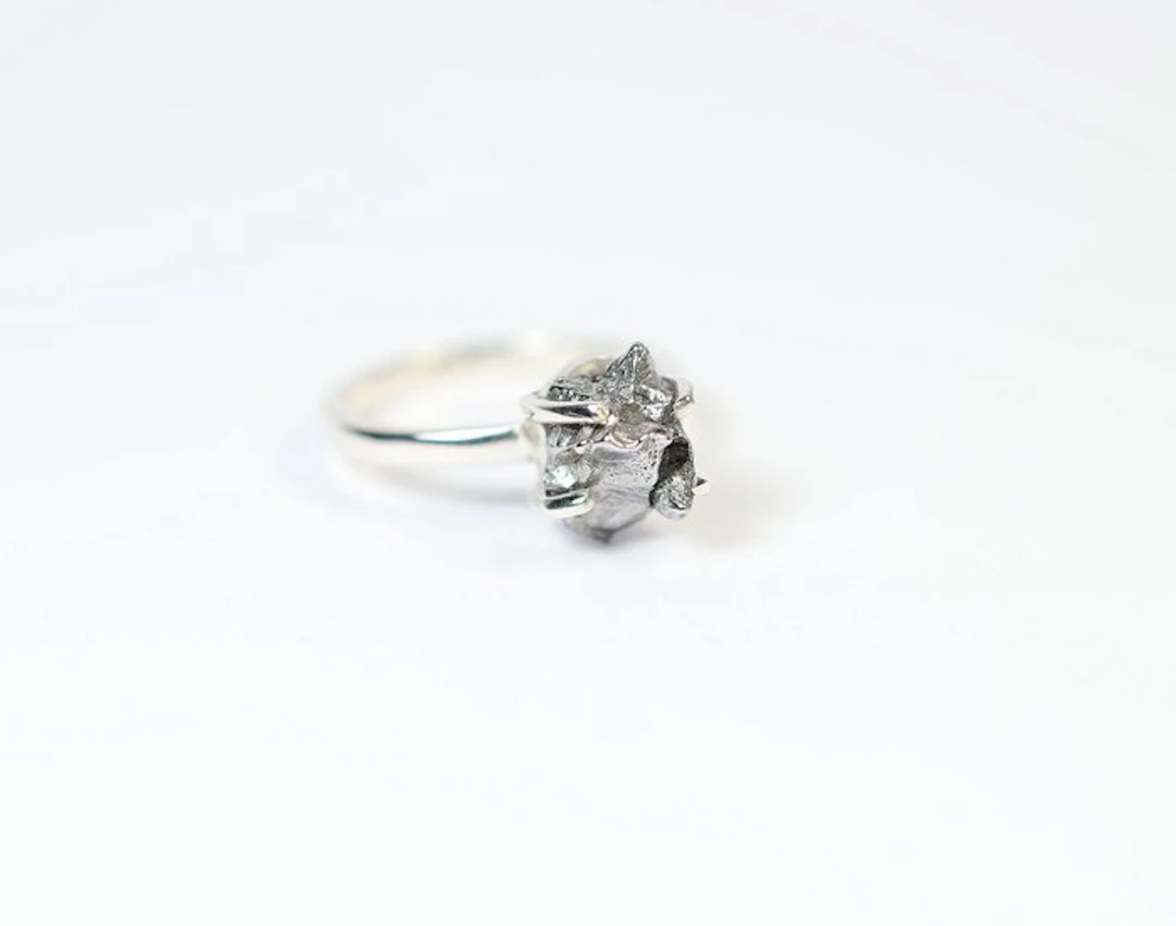 Meteorite Campo del Cielo ring / new 925. Sterling silver - 3.08 g - (1)