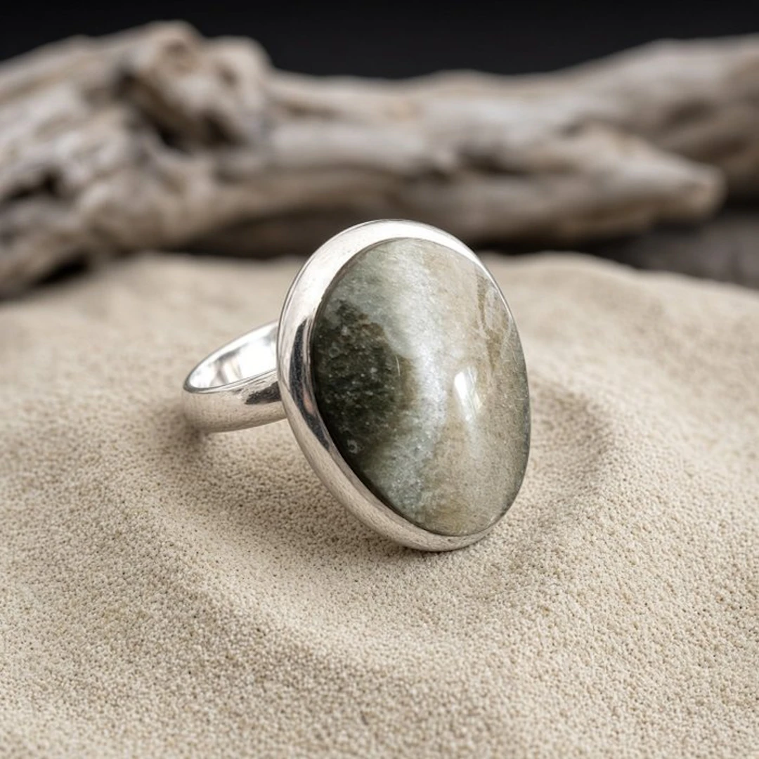 Golden obsidian ring