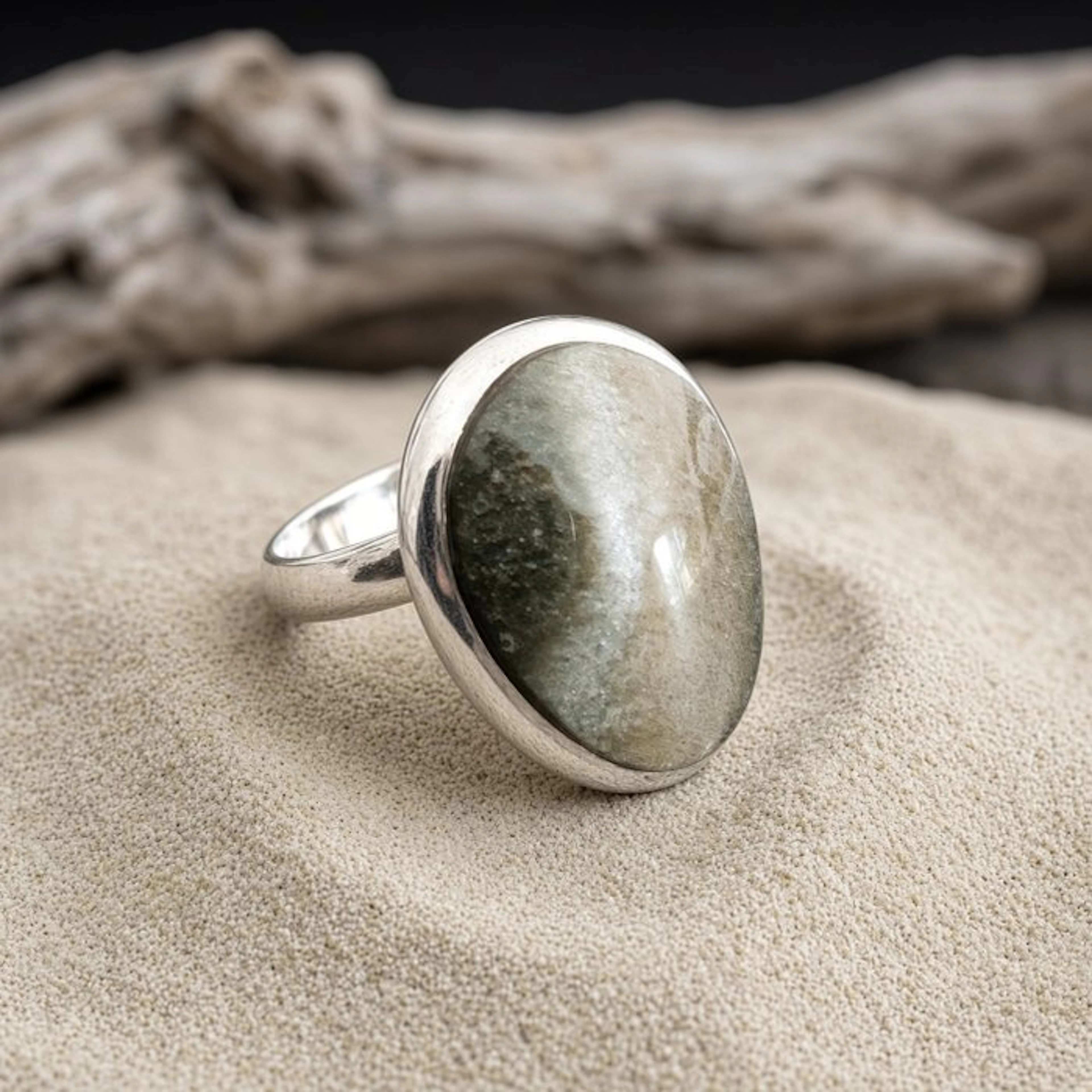 Golden obsidian ring