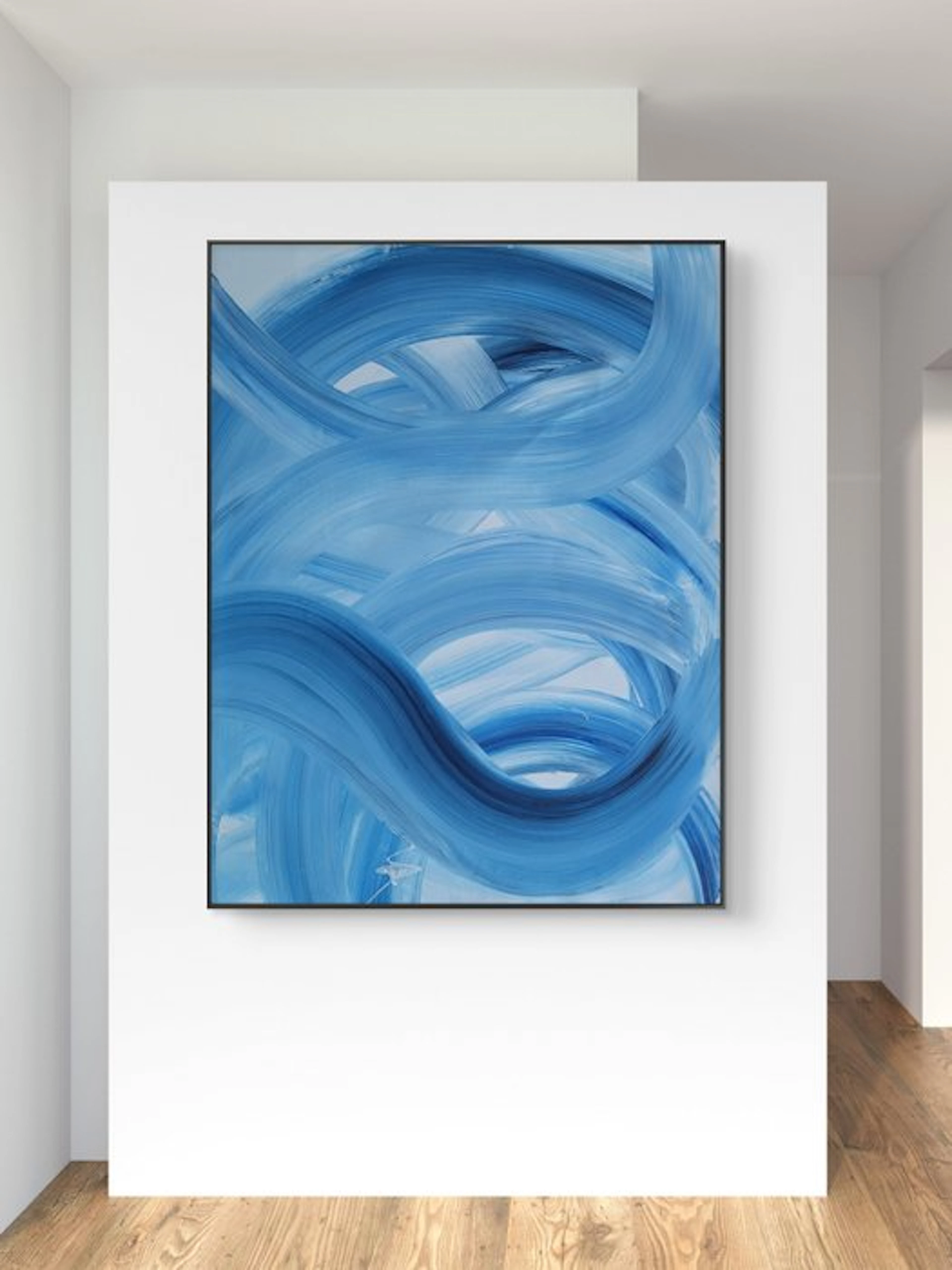 Lyora Art - BLUE WAVE #61 (XL) Acrylic painting - Hand signed - 2026