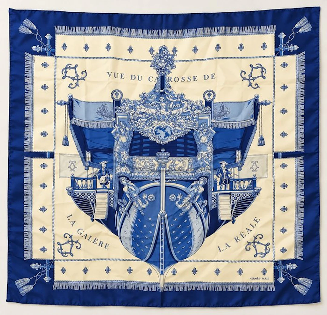 Hermès - Vue du Carrosse de La Galère La Réale - Scarf
