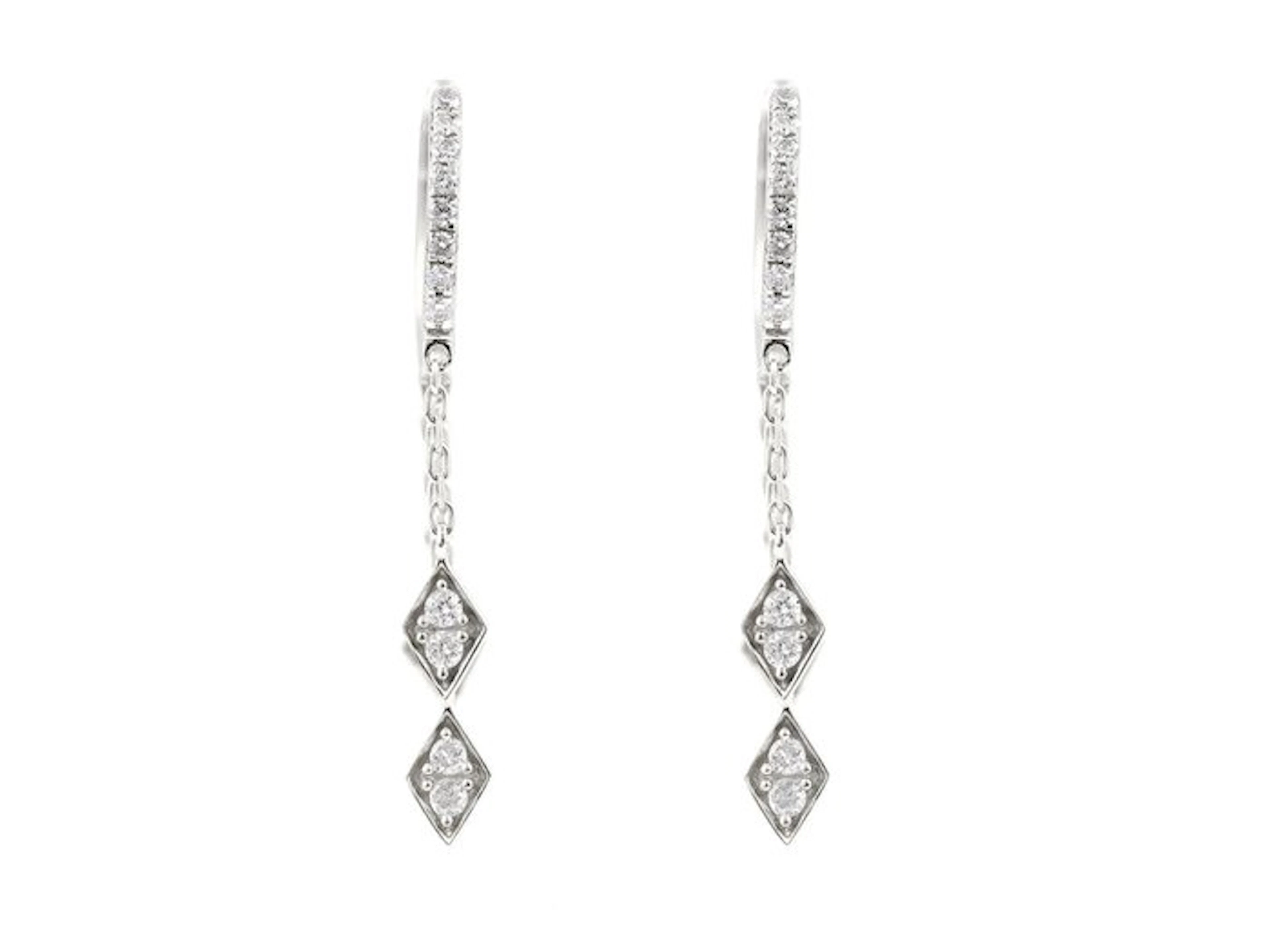 Earrings - 14 kt. White gold - 0.32ct. tw. Diamond (Natural)