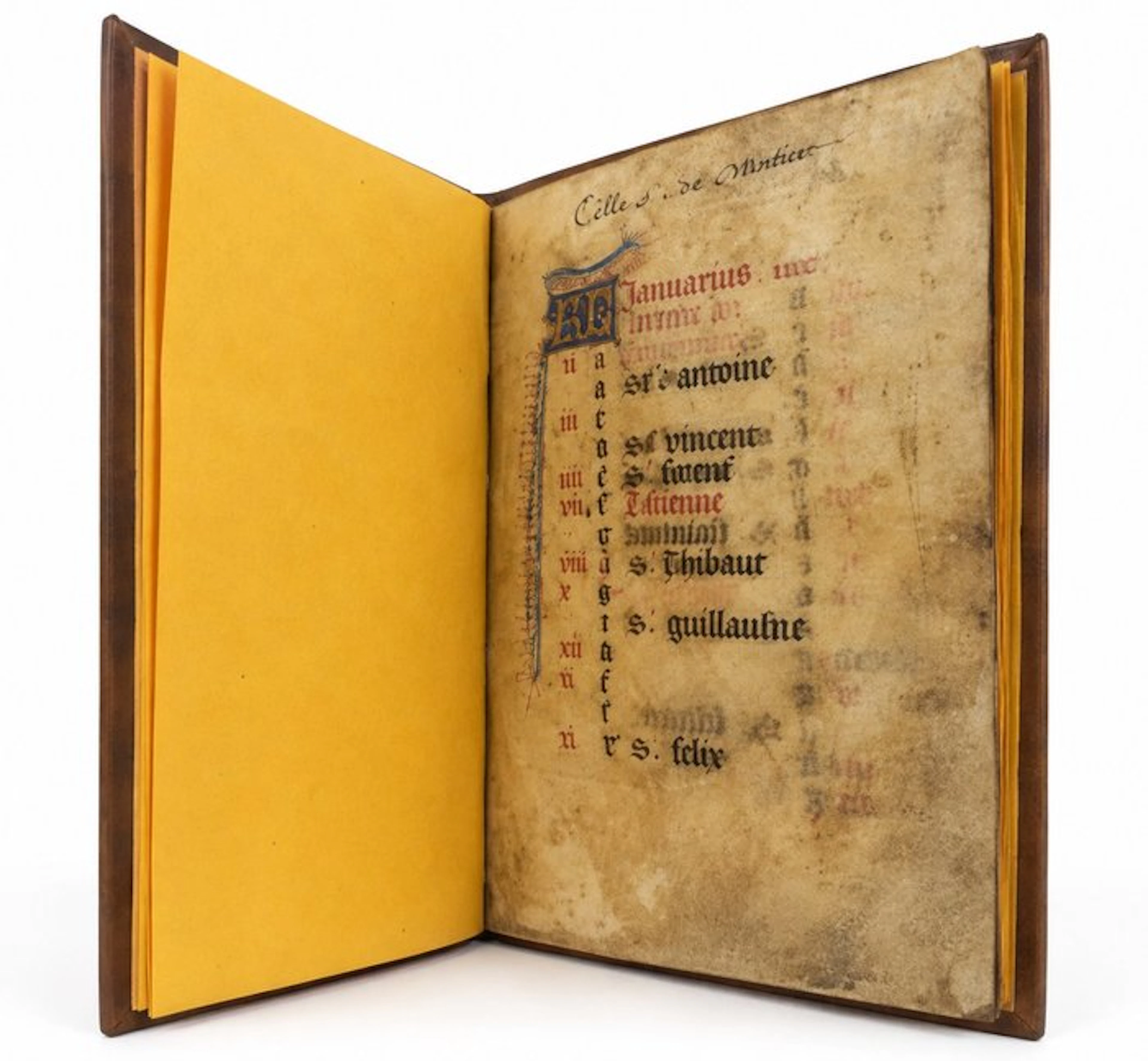 Anonyme - Livre d'heures (feuillet de calendrier) - 1430