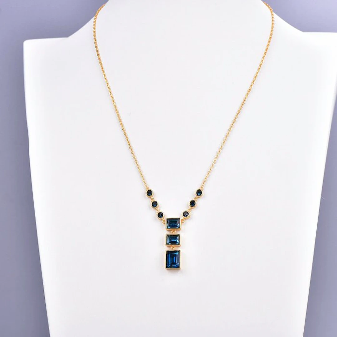 No reserve price - Necklace Silver - Topaz - Certified